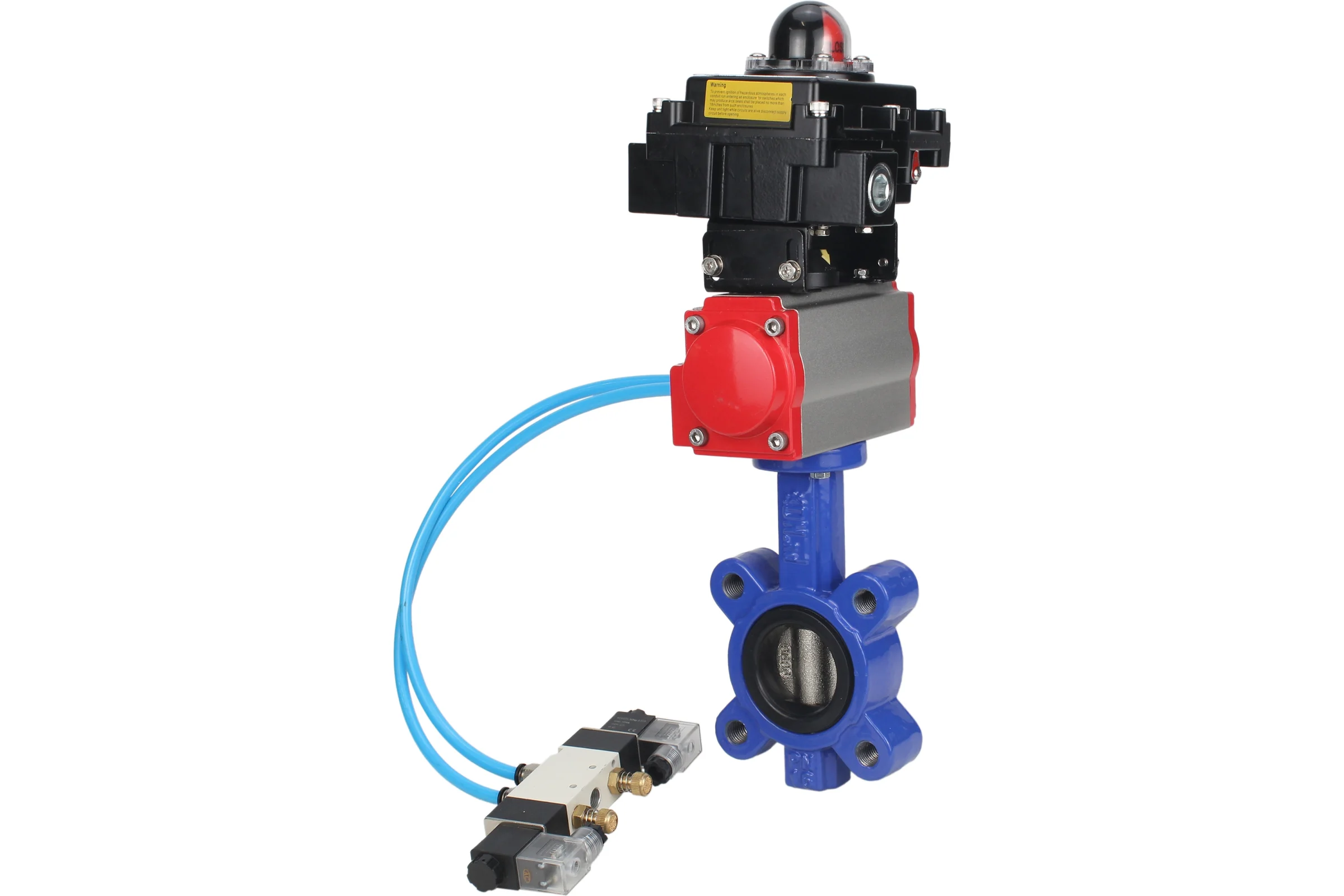 Затвор DN.ru QT450-304-NBR-2W-Fb-H Ду50 Ру16 LUG пн.привод, пн.распределитель, БКВ D050-52160