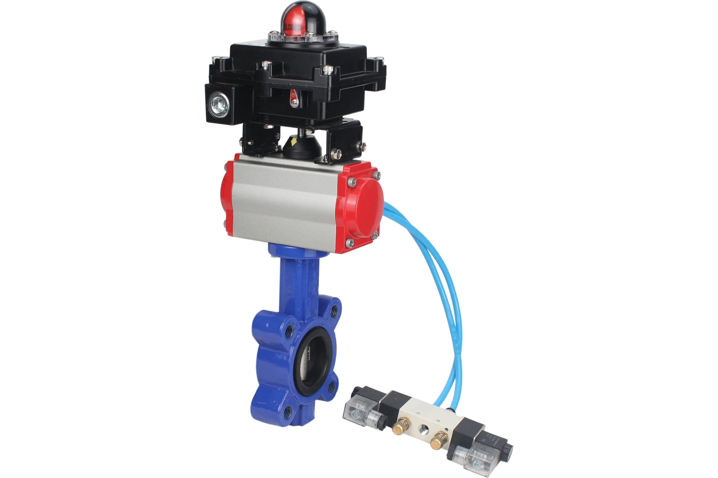 Затвор DN.ru QT450-304-NBR-2W-Fb-H Ду50 Ру16 LUG пн.привод, пн.распределитель, БКВ D050-52160
