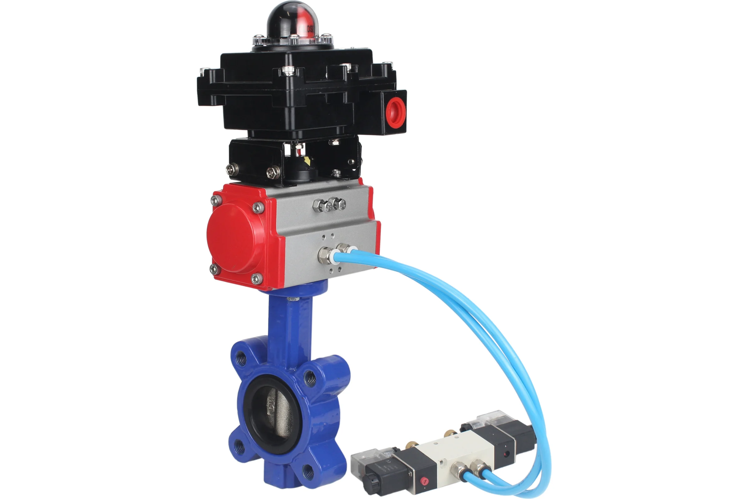 Затвор DN.ru QT450-304-NBR-2W-Fb-H Ду50 Ру16 LUG пн.привод, пн.распределитель, БКВ D050-52160