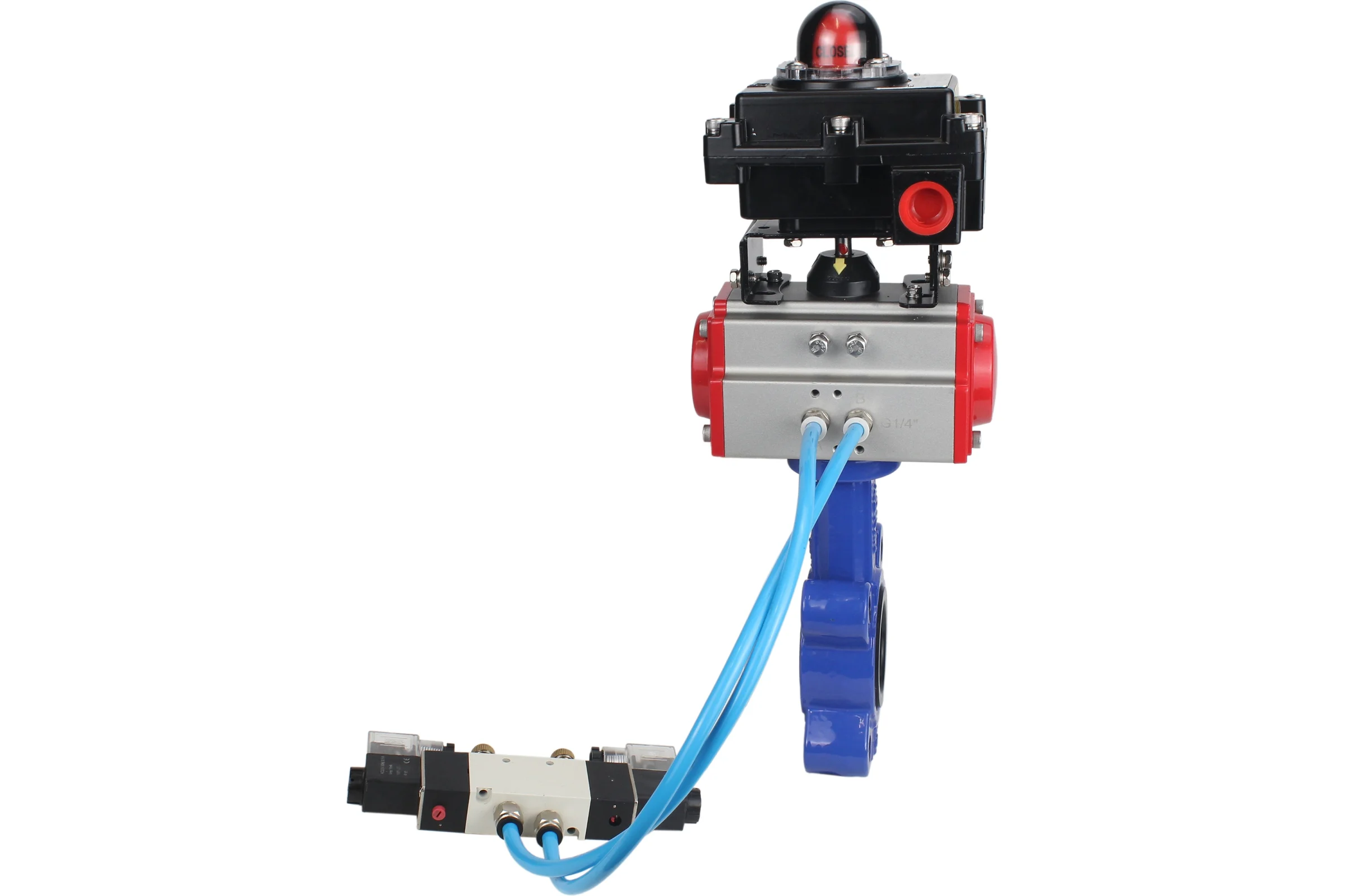 Затвор DN.ru QT450-304-NBR-2W-Fb-H Ду50 Ру16 LUG пн.привод, пн.распределитель, БКВ D050-52160