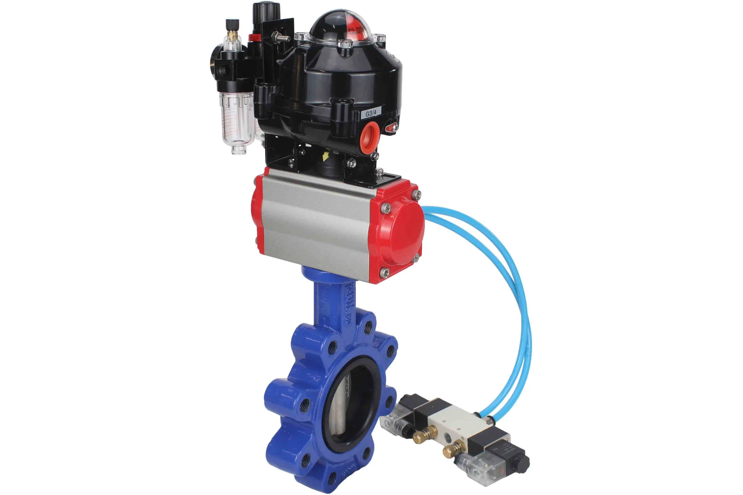 Затвор DN.ru QT450-QT450-EPDM-2W-Fb-H Ду65 Ру16 LUG пн.привод, пн.распред., БПВ, БКВ D050-52413