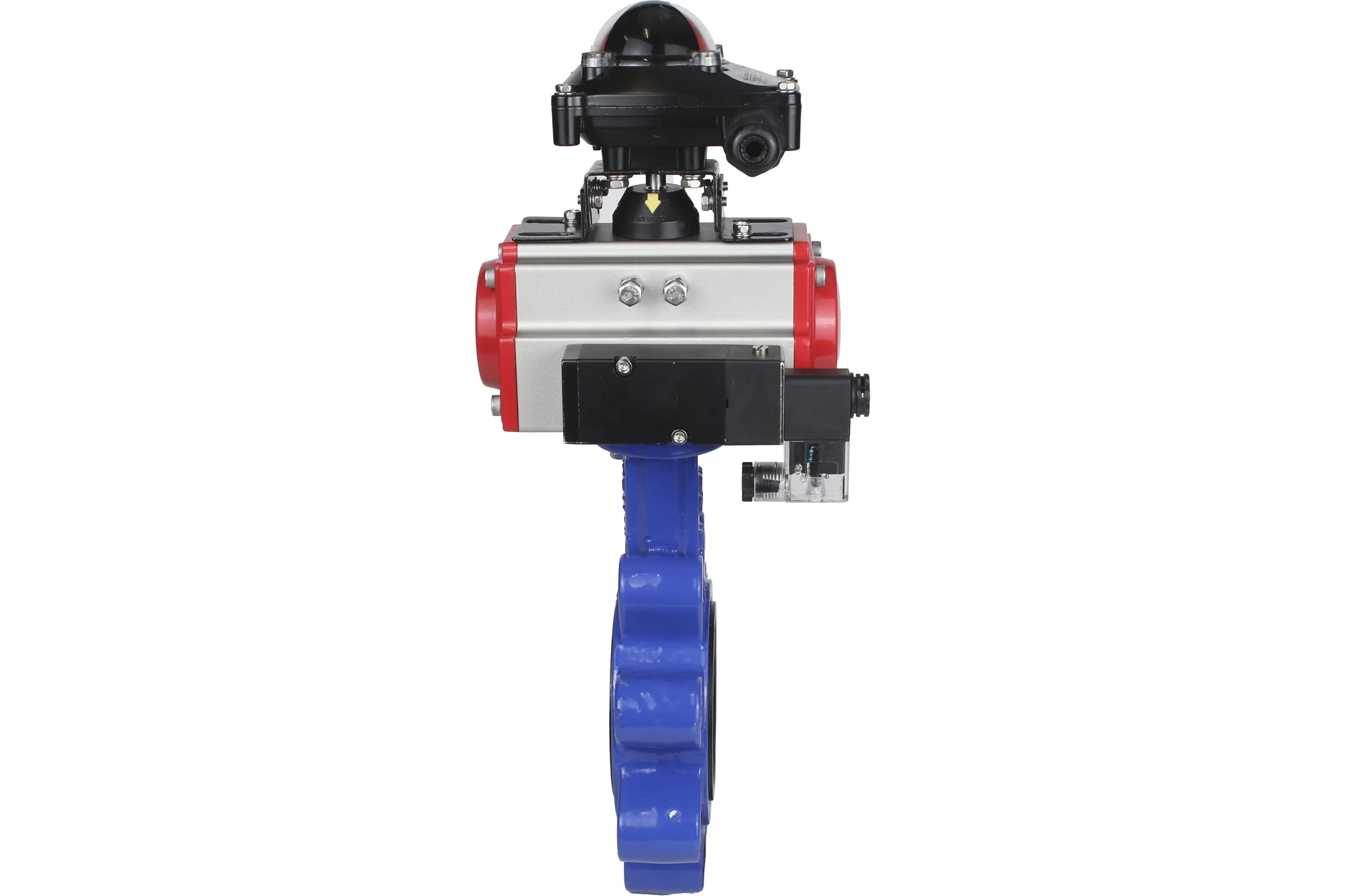 Затвор DN.ru QT450-QT450-NBR-2W-Fb-H Ду150 Ру16 LUG пн.привод, пн.распределитель, БКВ D050-52327
