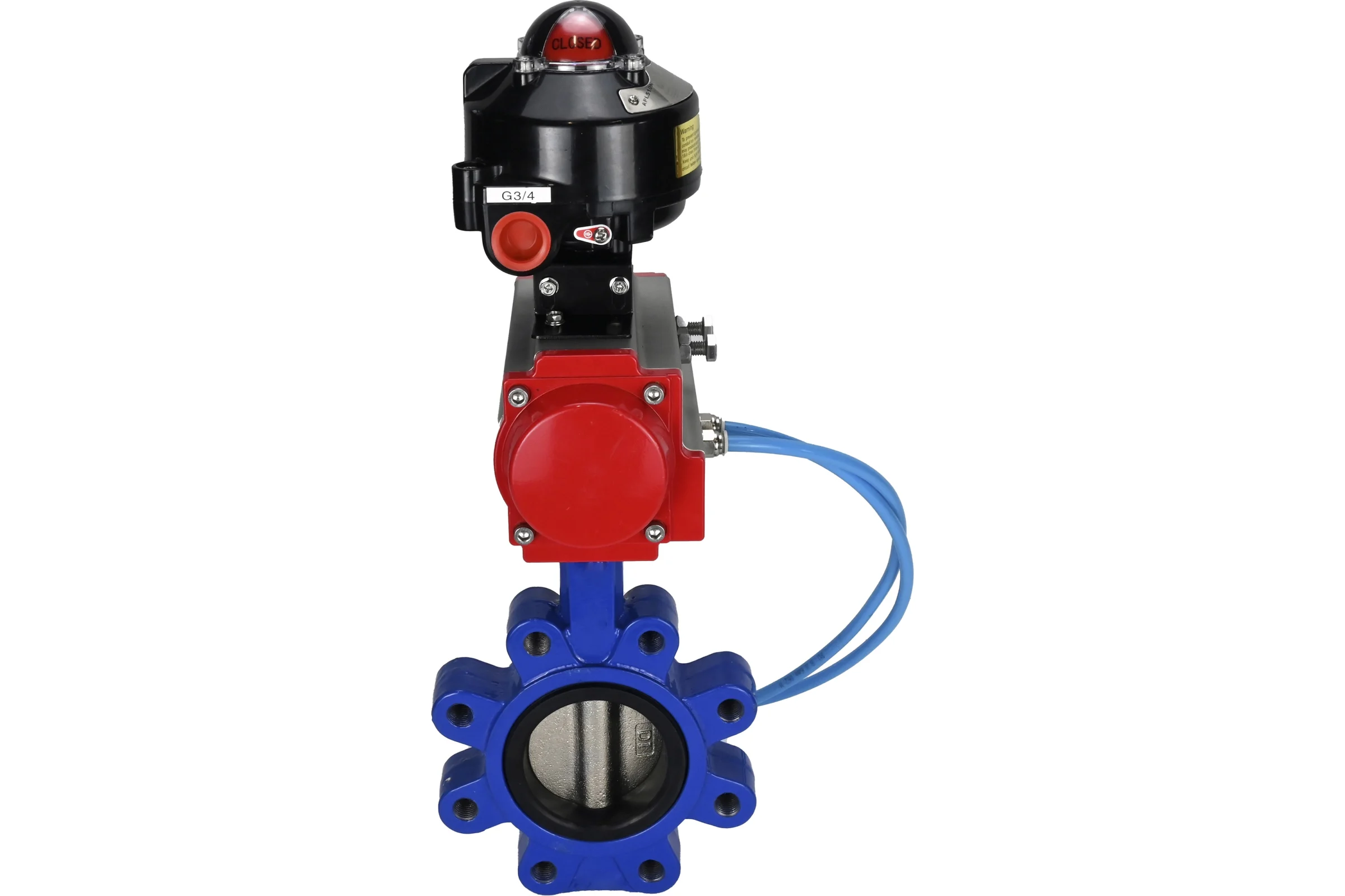 Затвор DN.ru QT450-QT450-NBR-2W-Fb-H Ду150 Ру16 LUG пн.привод, пн.распределитель, БКВ D050-52177