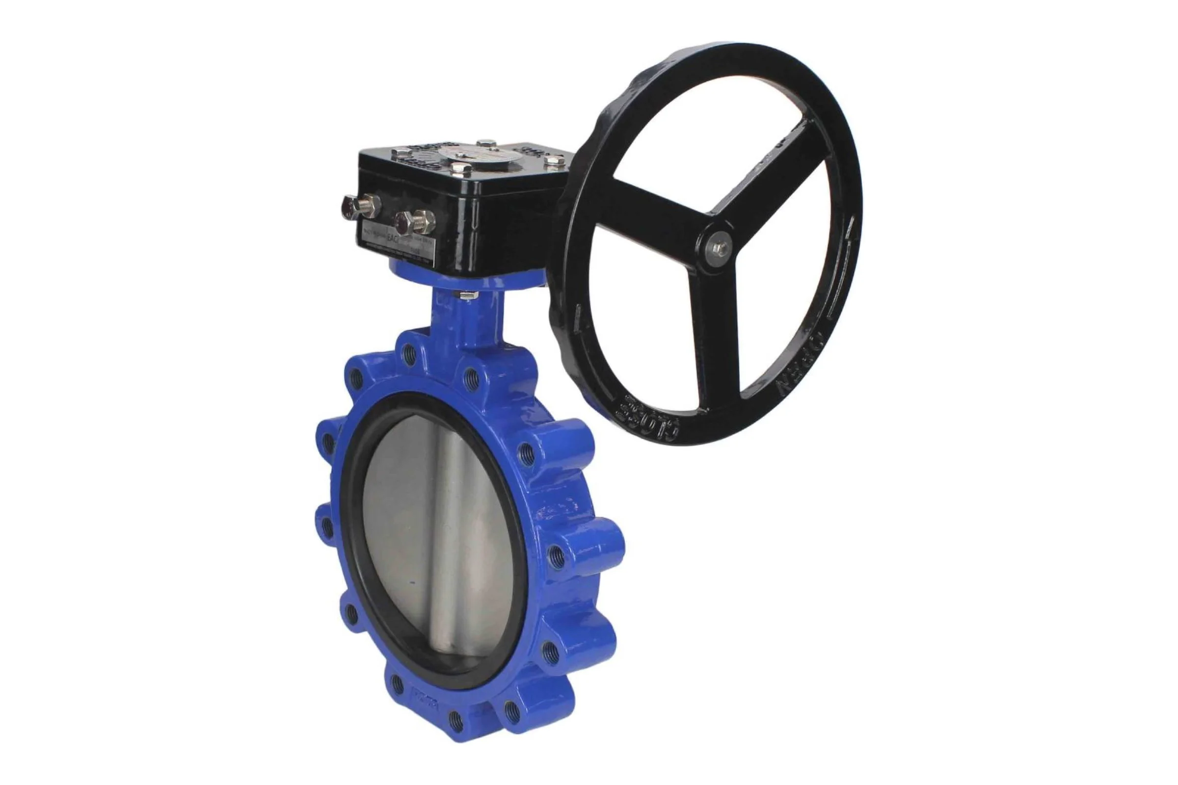 Дисковый затвор DN.ru поворотный QT450-QT450-NBR-2W-Fb-R Ду200 Ру16 LUG с редуктором D050-49958