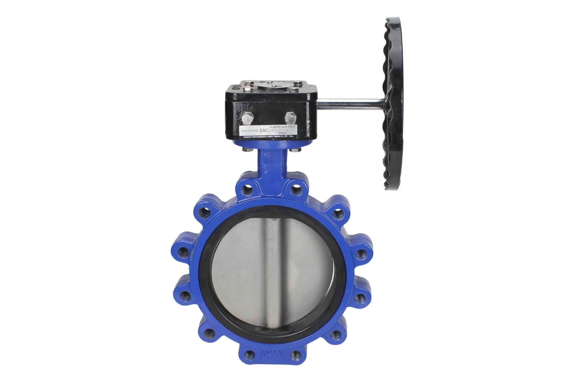 Дисковый затвор DN.ru поворотный QT450-QT450-NBR-2W-Fb-R Ду200 Ру16 LUG с редуктором D050-49958