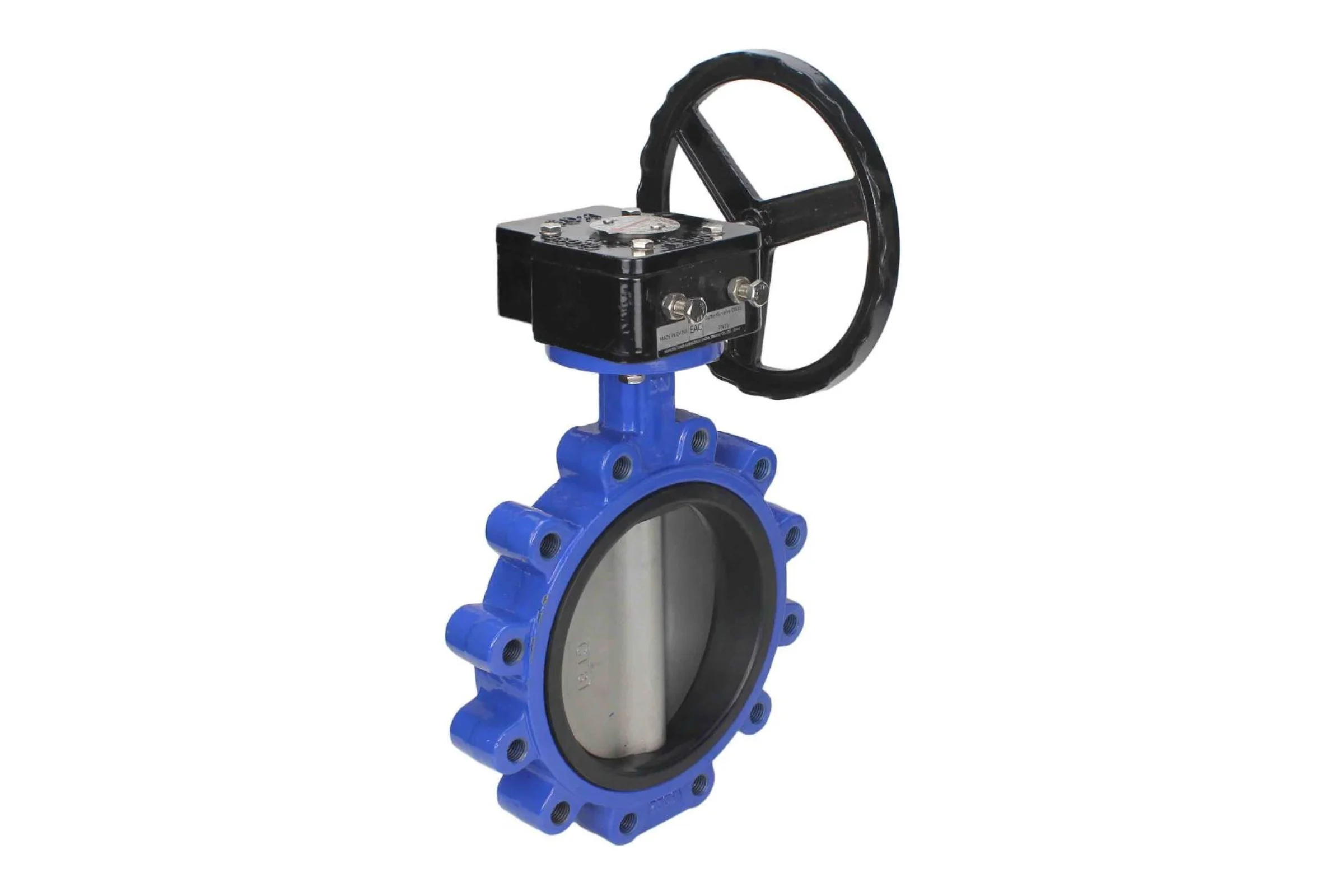 Дисковый затвор DN.ru поворотный QT450-QT450-NBR-2W-Fb-R Ду200 Ру16 LUG с редуктором D050-49958