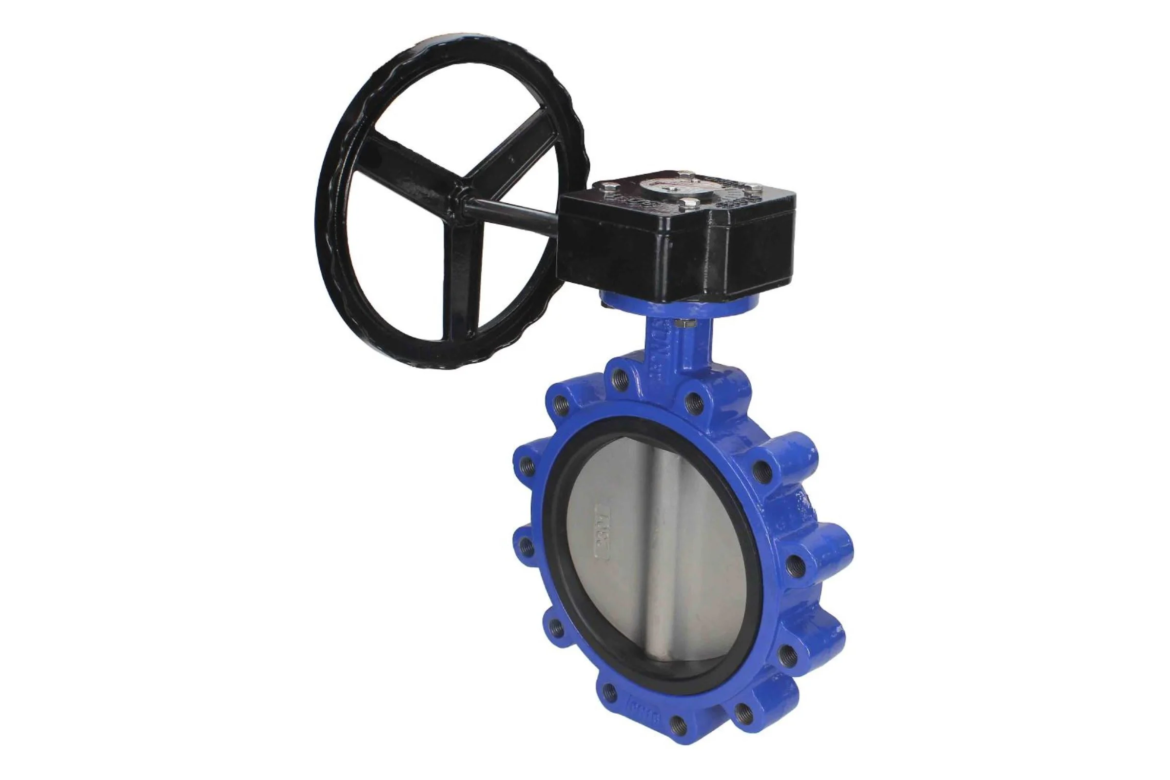 Дисковый затвор DN.ru поворотный QT450-QT450-NBR-2W-Fb-R Ду200 Ру16 LUG с редуктором D050-49958
