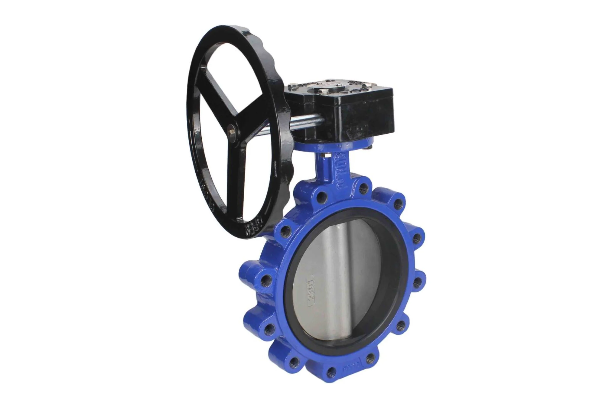 Дисковый затвор DN.ru поворотный QT450-QT450-NBR-2W-Fb-R Ду200 Ру16 LUG с редуктором D050-49958
