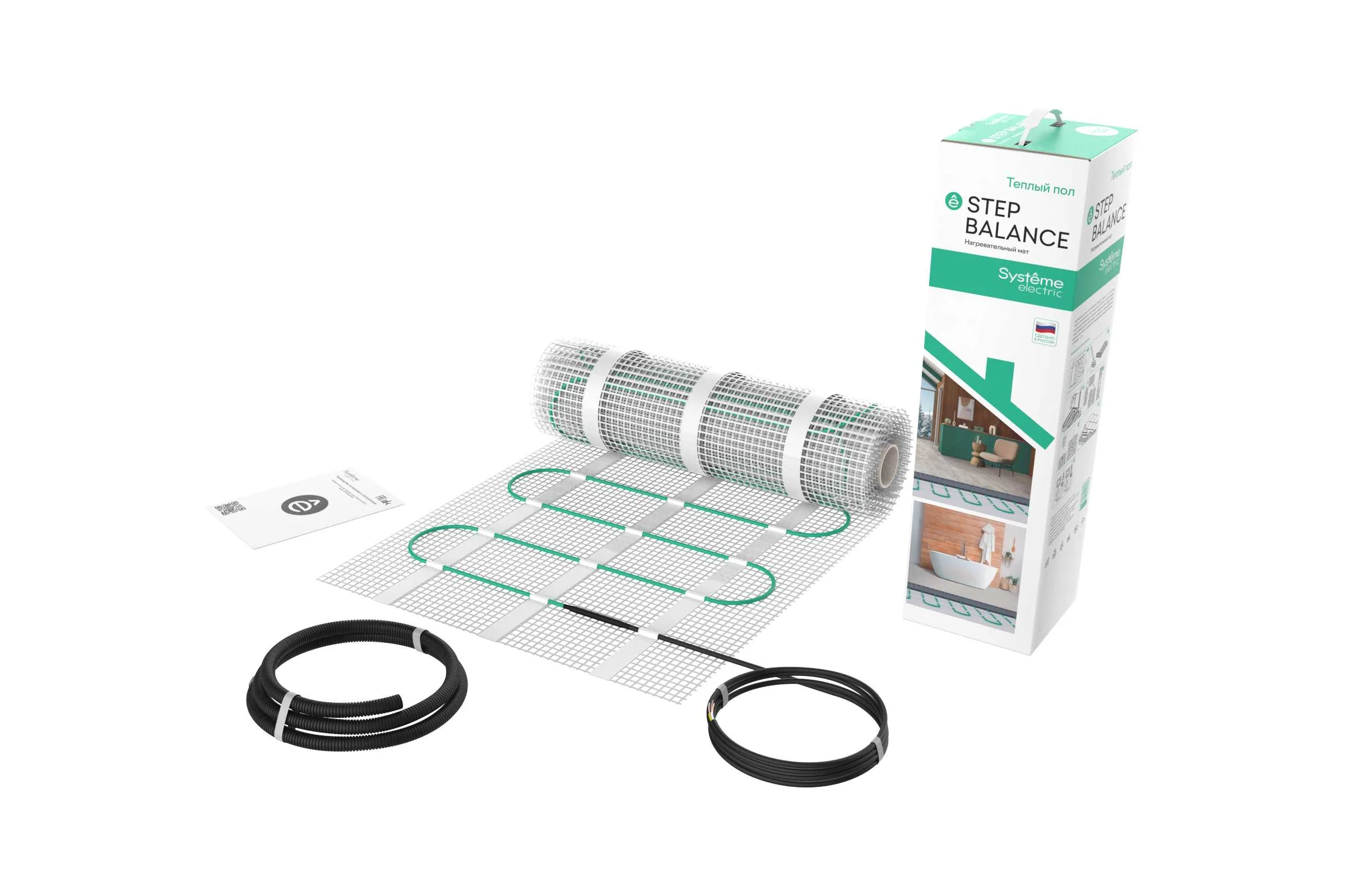 Теплый пол мат нагревательный Systeme Electric STEP BALANCE, 150 Вт/м2, 375 Вт, 2,5 м2 SBM150025