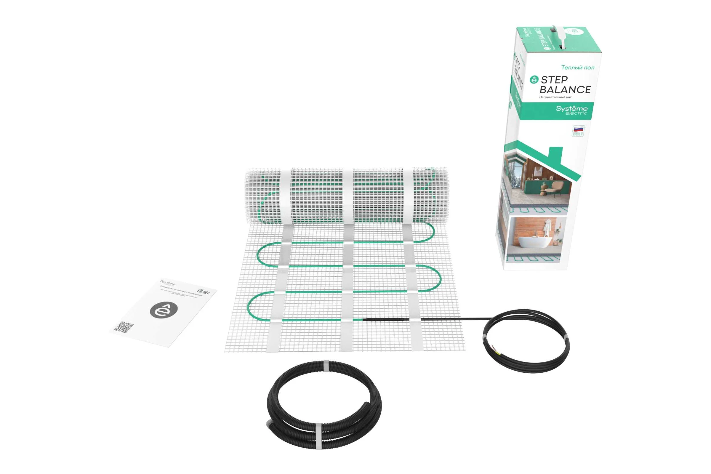 Теплый пол мат нагревательный Systeme Electric STEP BALANCE, 150 Вт/м2, 75 Вт, 0,5 м2 SBM150005