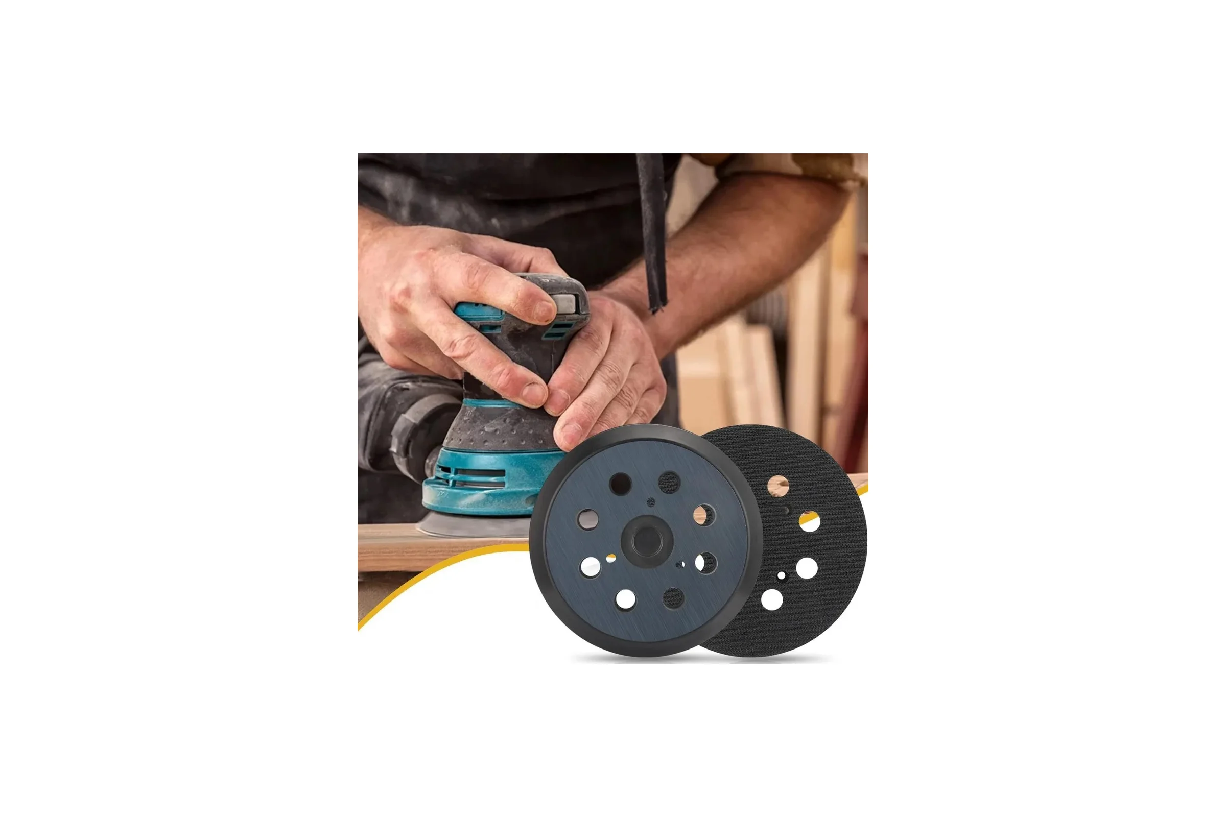 Комплект из опорной тарелки Vitatools подошва, 125 мм, для Makita (Макита), DeWalt, Vitatооls,10 шт PD-125-8-3-B-10
