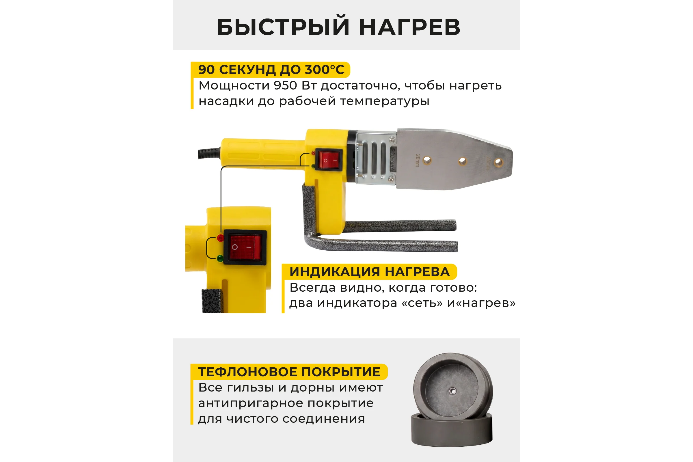 Аппарат для сварки пластиковых труб Kolner KPW 950C 8031900084