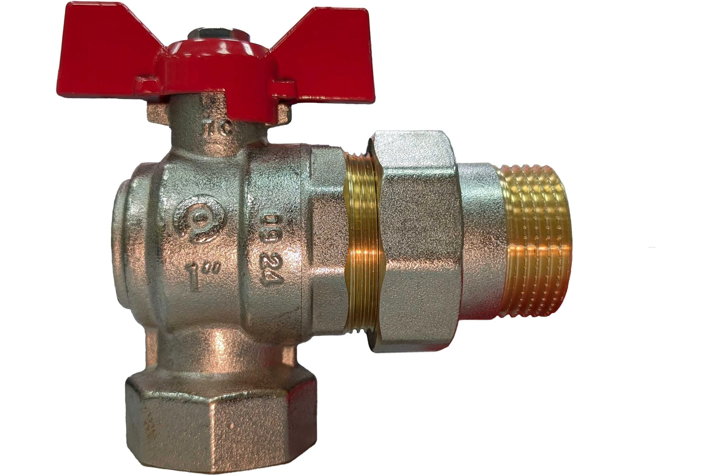 Кран шаровой ROMMER неполнопроходной, угловой, с американкой RBV-0006-2610225 RG00938RJN7G87