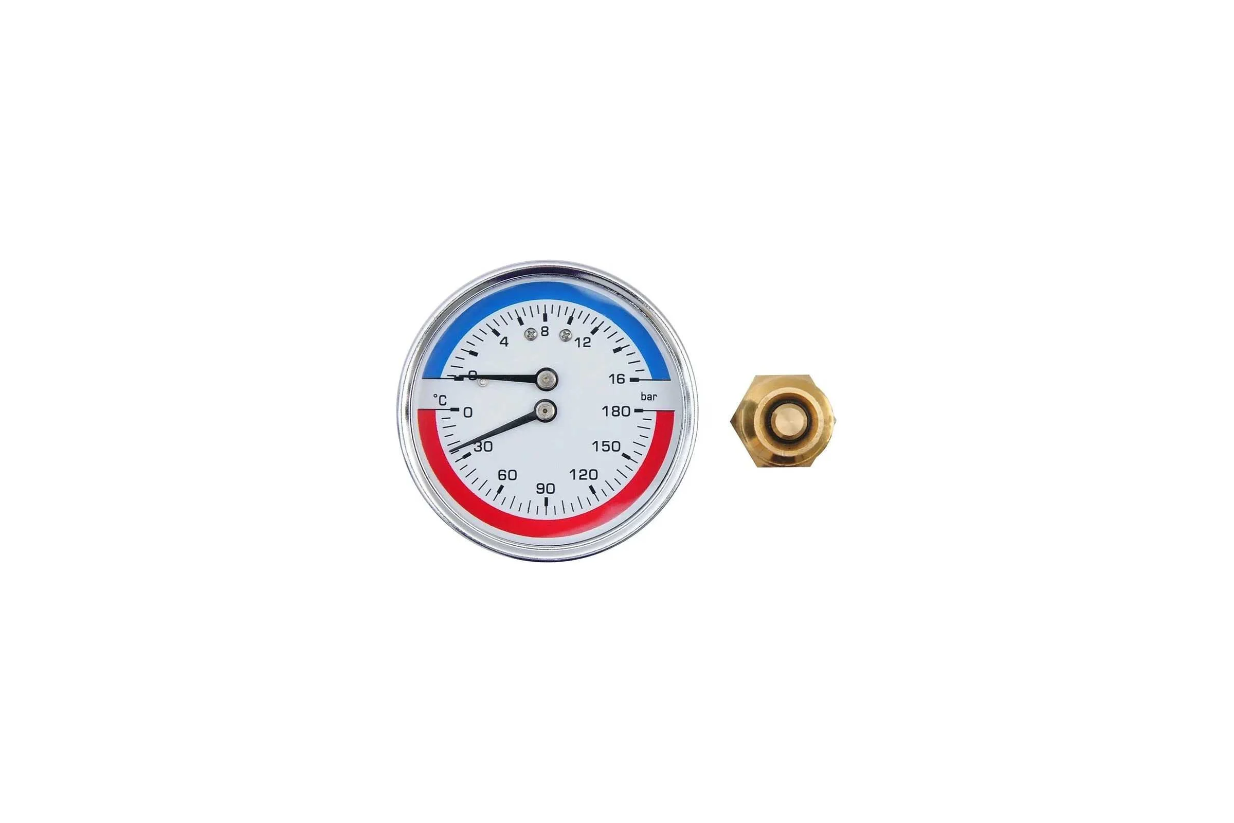 Термоманометр аксиальный SMT 1/2", 16 бар, 180 C D63Н04-16/180