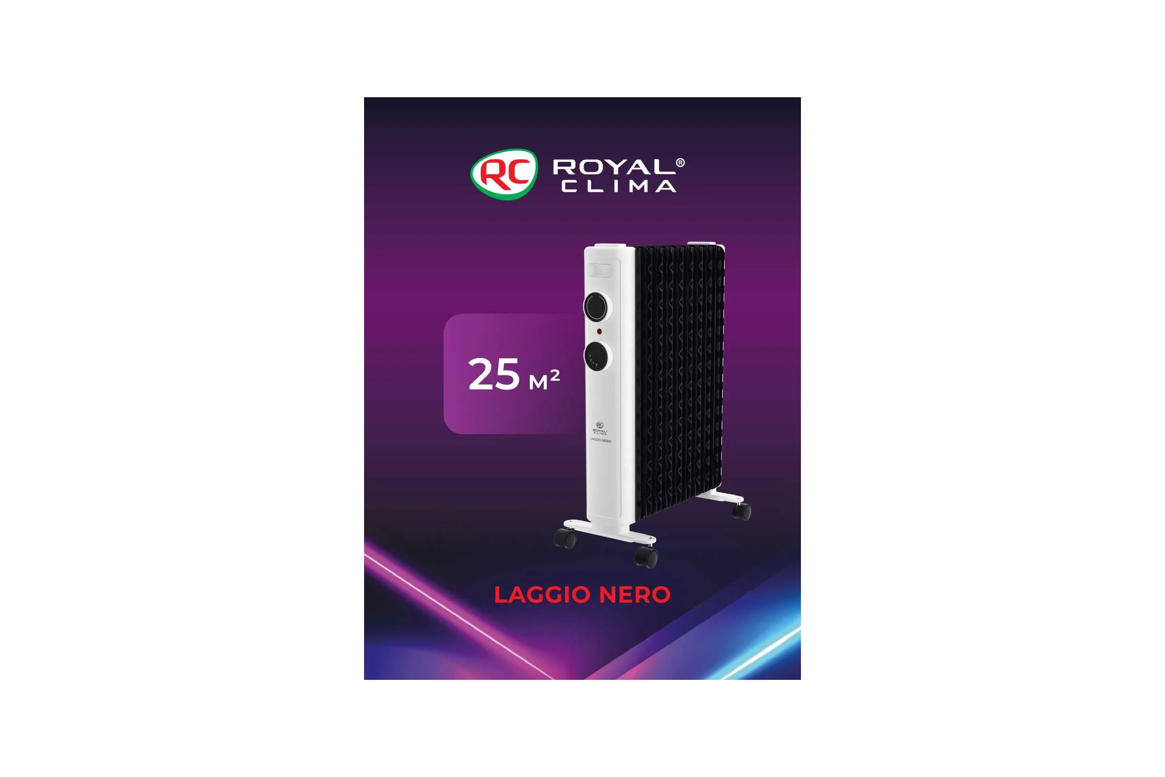 Масляный радиатор Royal Clima LAGGIO NERO ROR-LN9-2000M