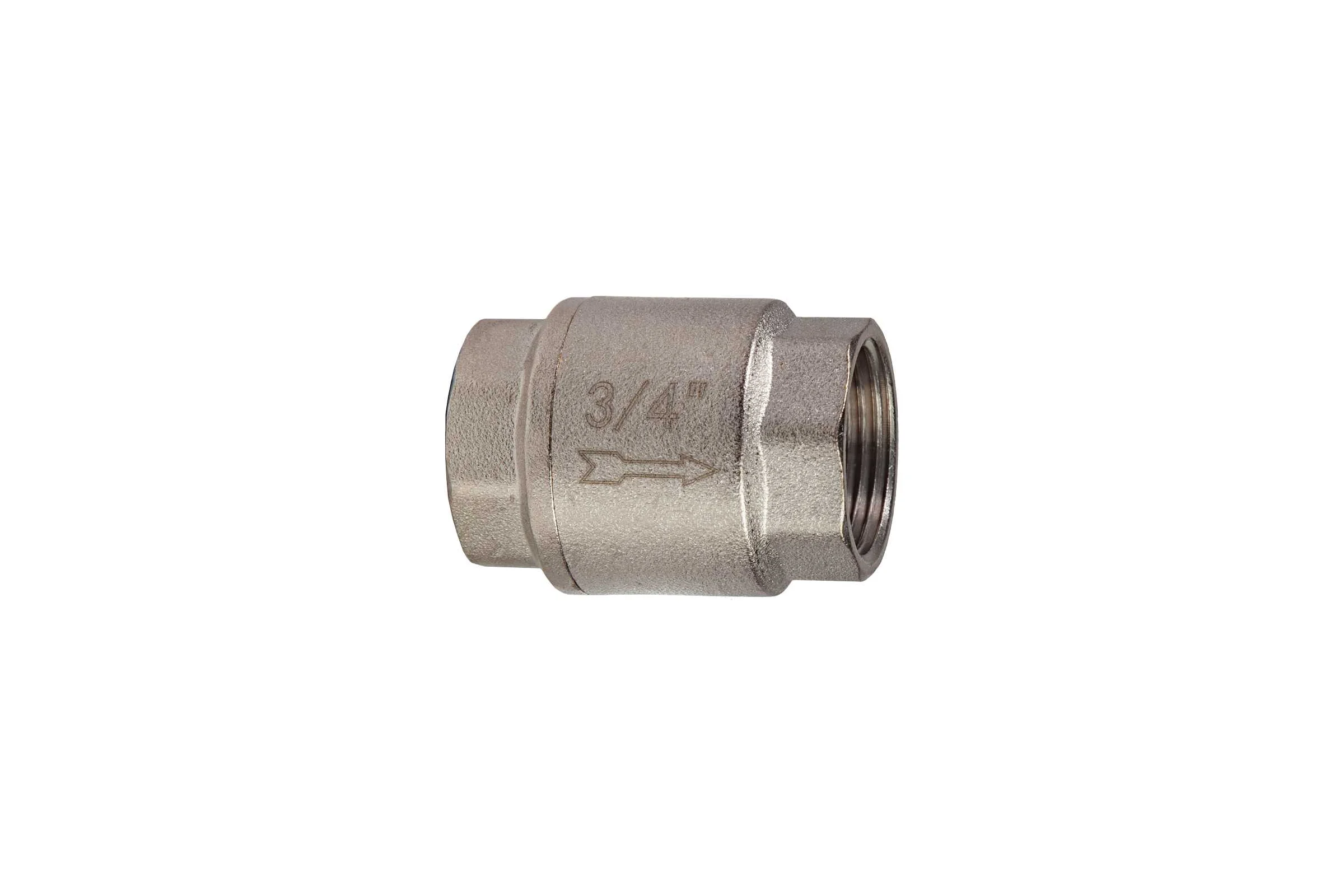 Клапан обратный с латунным золотником KROMWELL 3/4, никелированный KW.502.05