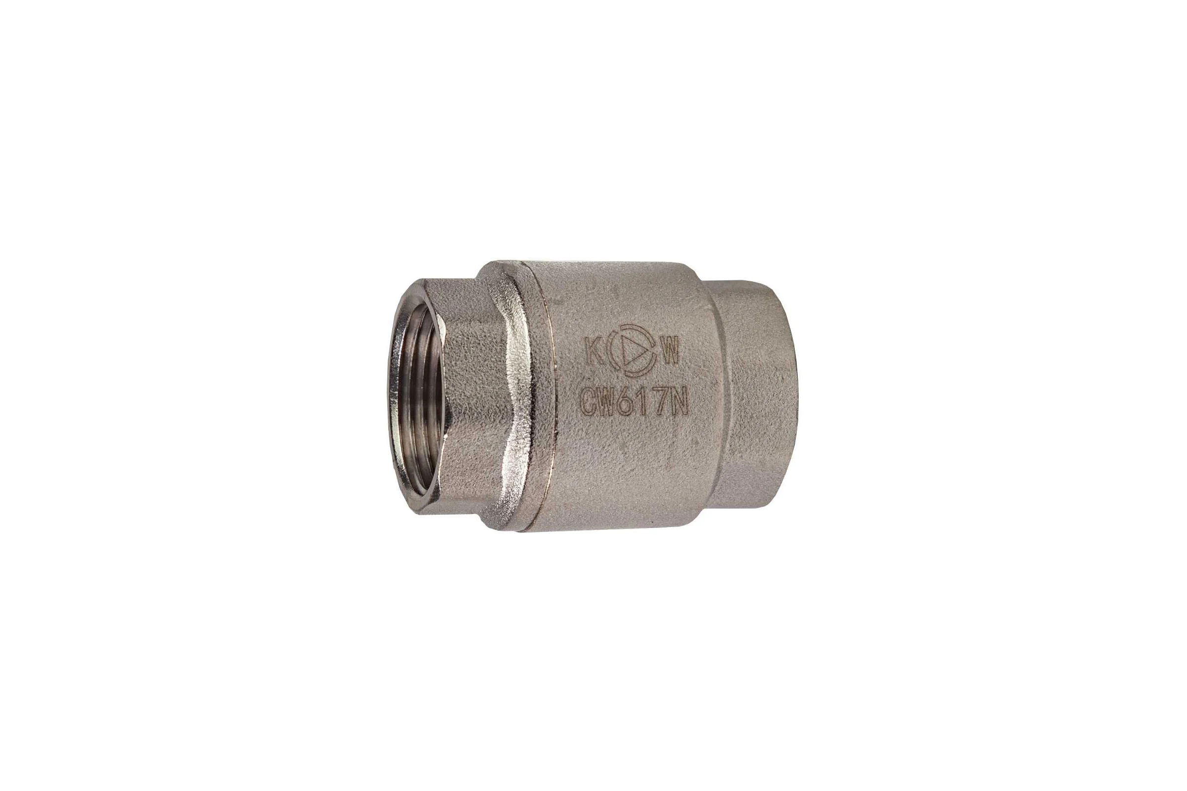Клапан обратный с латунным золотником KROMWELL 3/4, никелированный KW.502.05