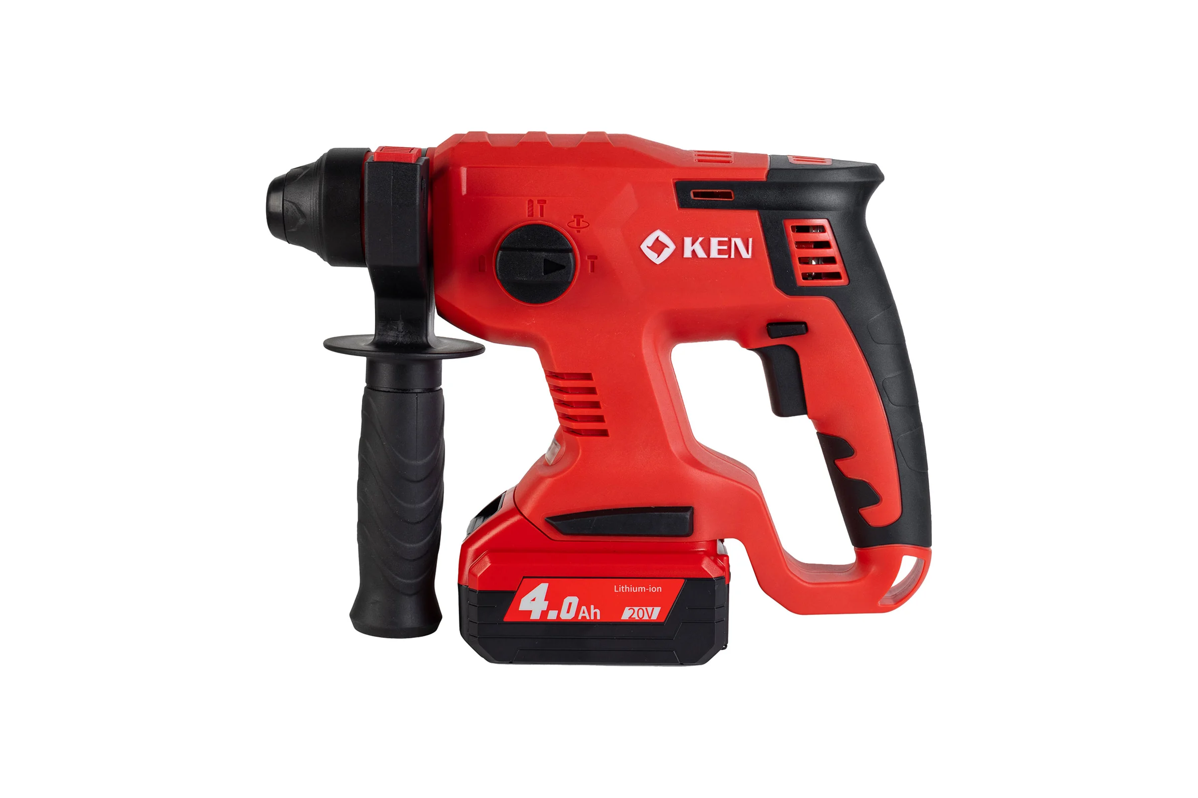 Перфоратор KEN BL2120-40C (20V 4.0AhВ) с регулировкой оборотов, 3-22 мм, 0-1400об/мин 115.413.9405
