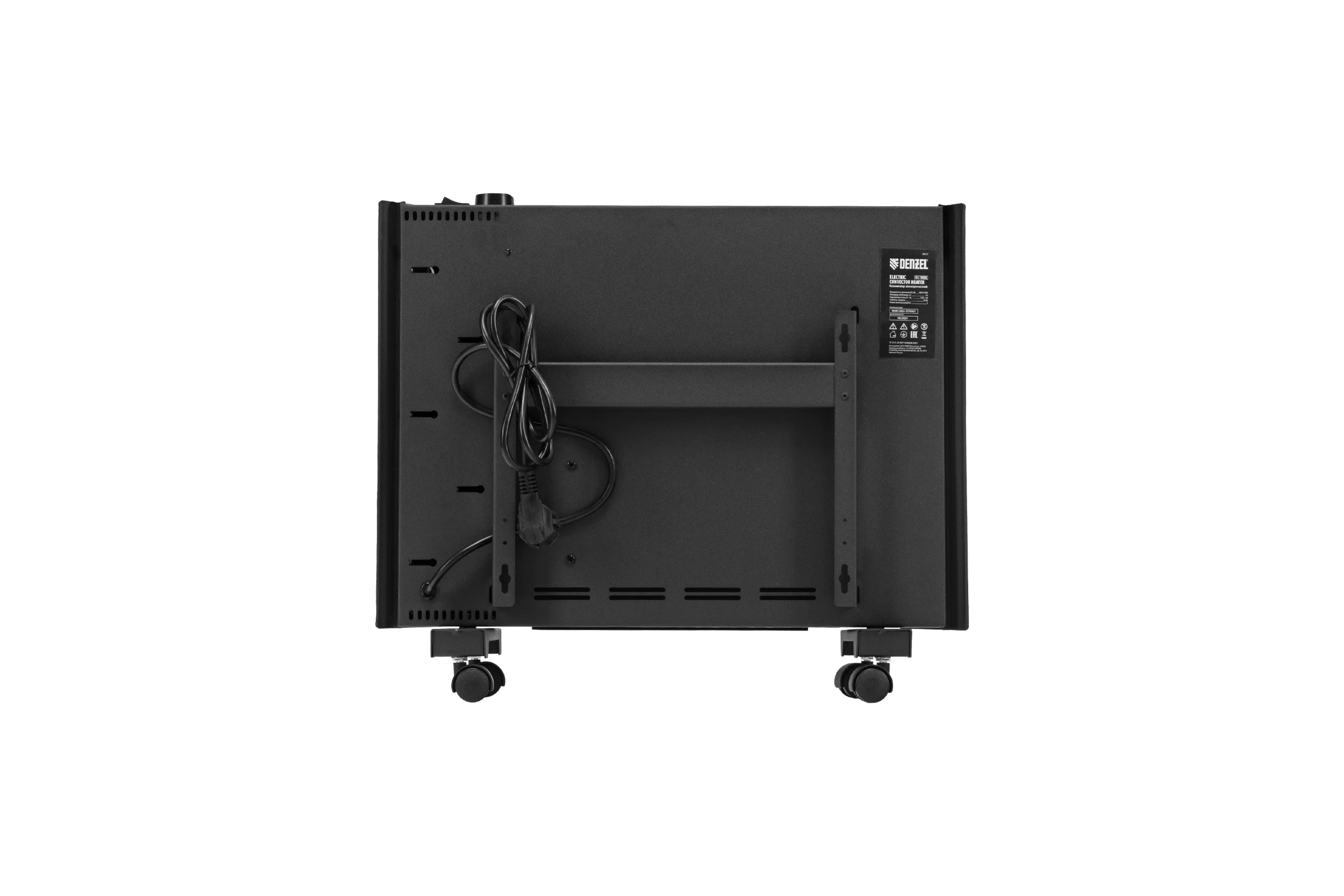 Конвектор электрический Denzel XCE-1000B, 230 В, 1000 Вт, черный, сушилка, колеса, Х-элемент 98127
