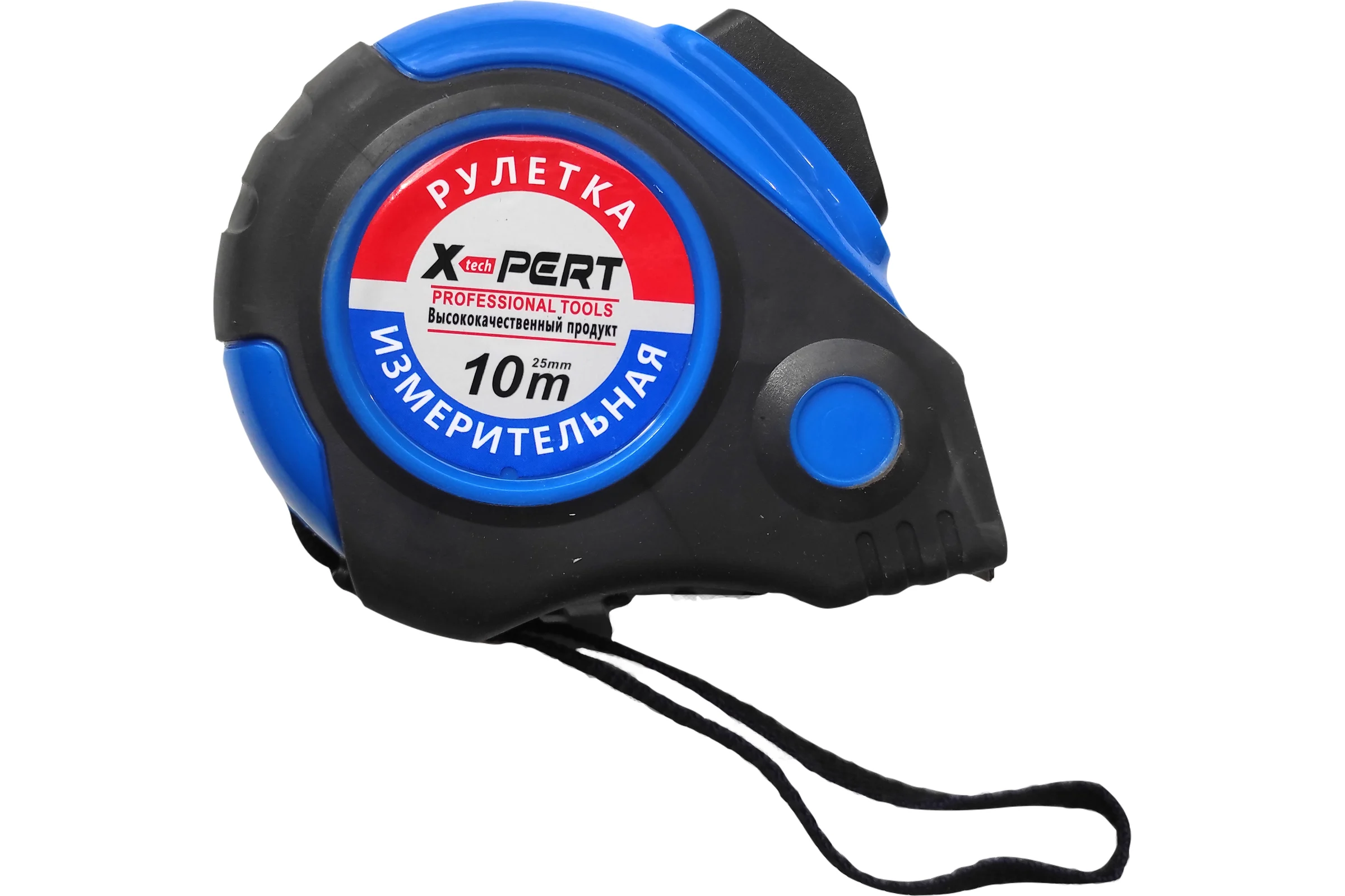 Рулетка Профессионал X-PERT 10м прорезиненная, противоударная 25мм АВТОСТОП 46587