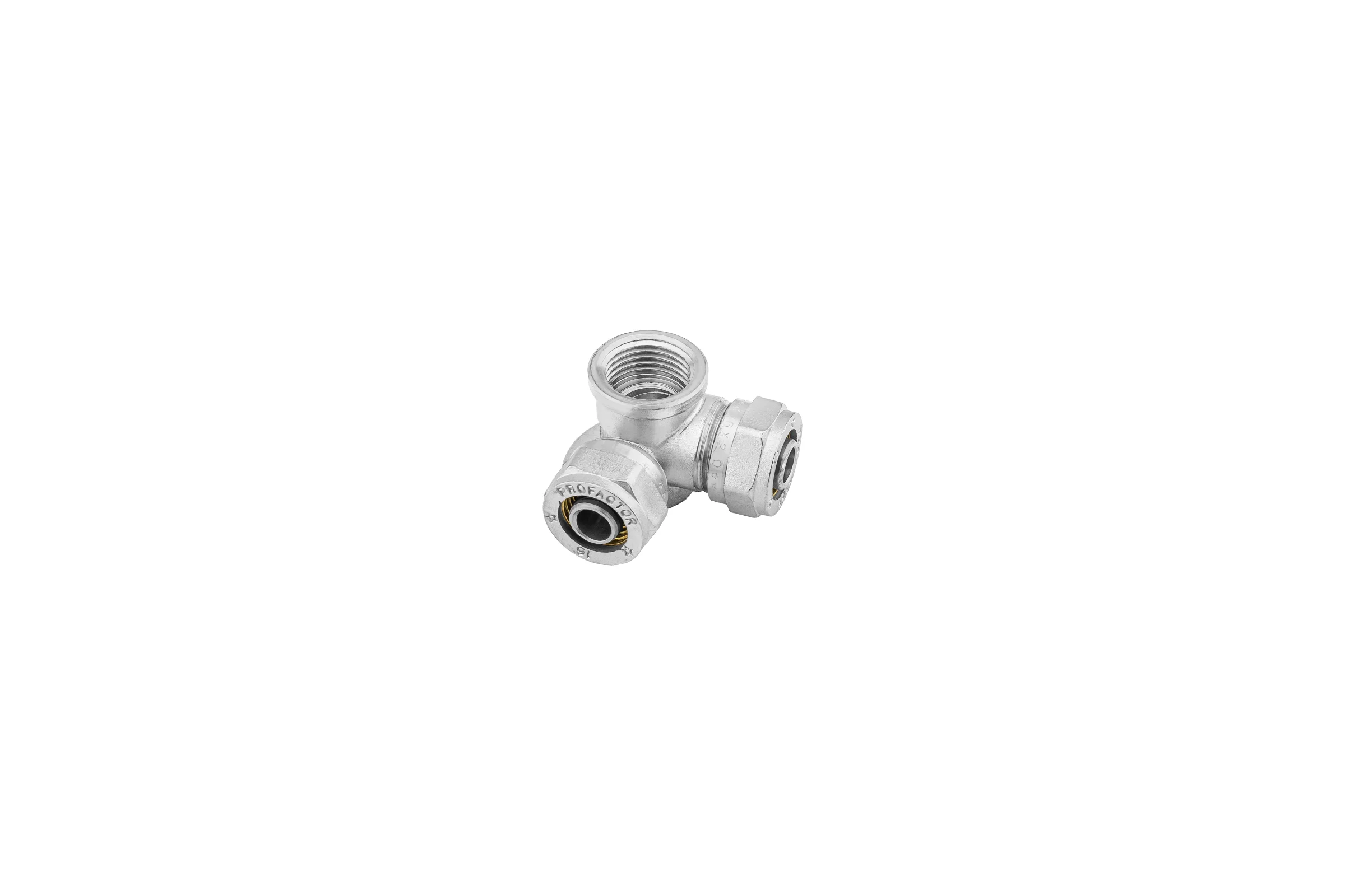 Тройник с креплением угловой обжимной PROFACTOR ц/в/ц 16х1/2"х16 PF PF 499