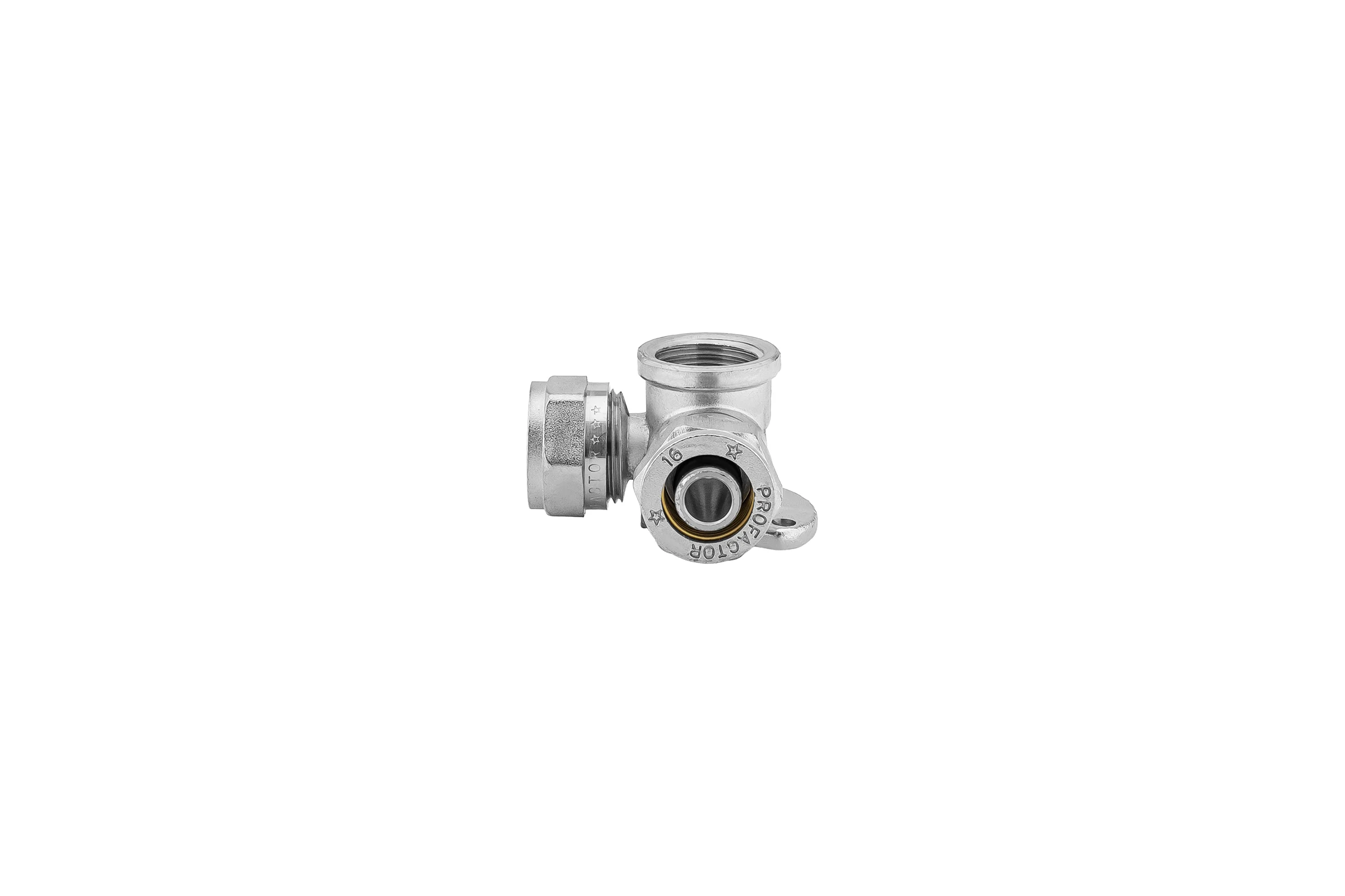 Тройник с креплением угловой обжимной PROFACTOR ц/в/ц 16х1/2"х16 PF PF 499