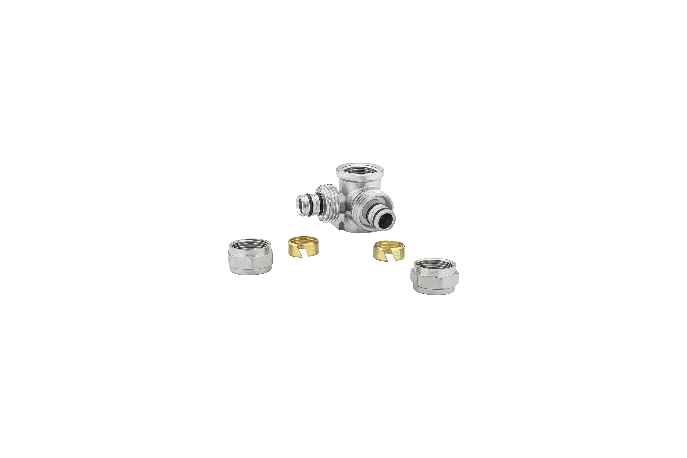Тройник с креплением угловой обжимной PROFACTOR ц/в/ц 16х1/2"х16 PF PF 499