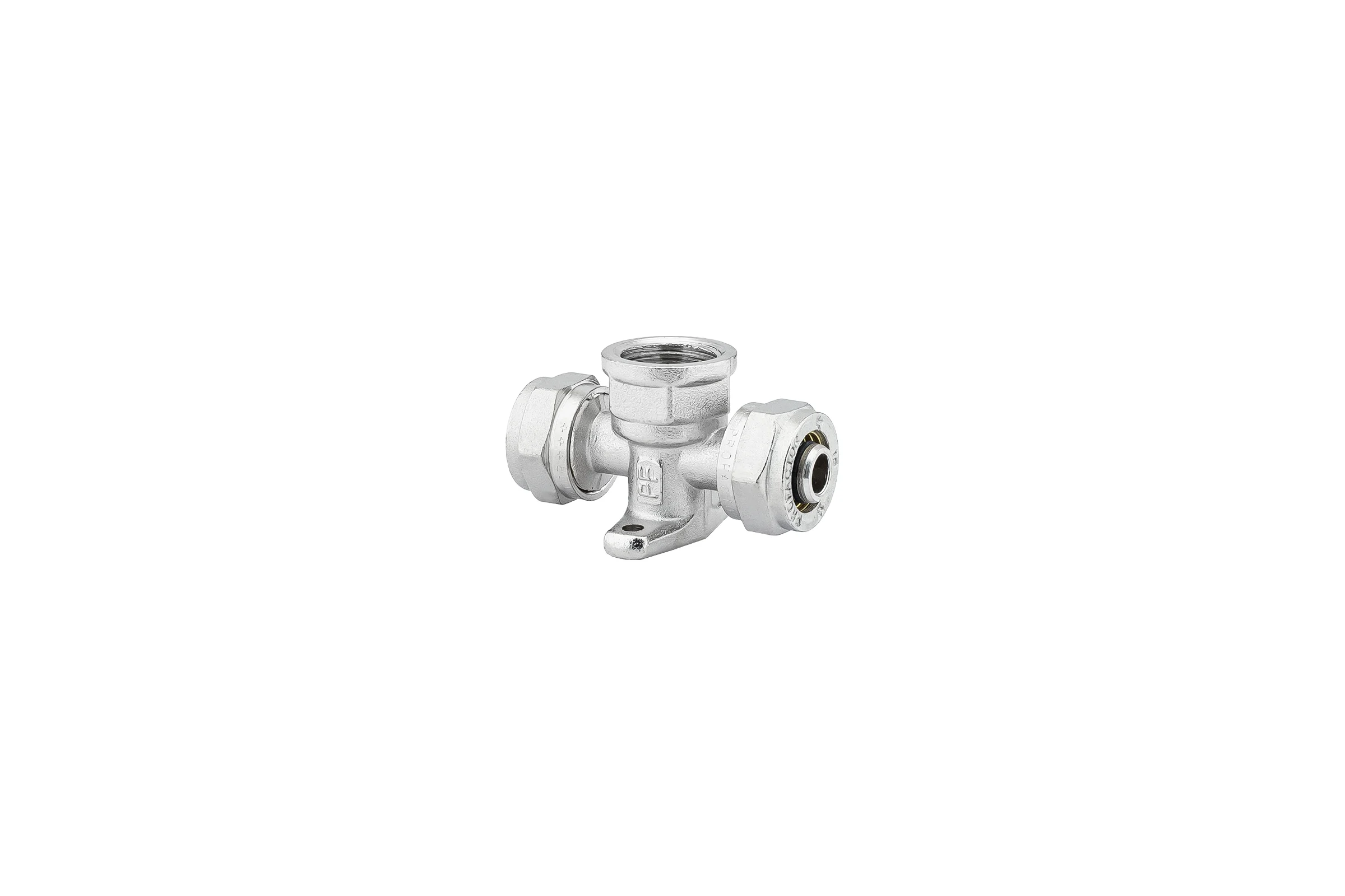 Тройник с креплением прямой обжимной PROFACTOR ц/в/ц 16х1/2"х16 PF PF 498