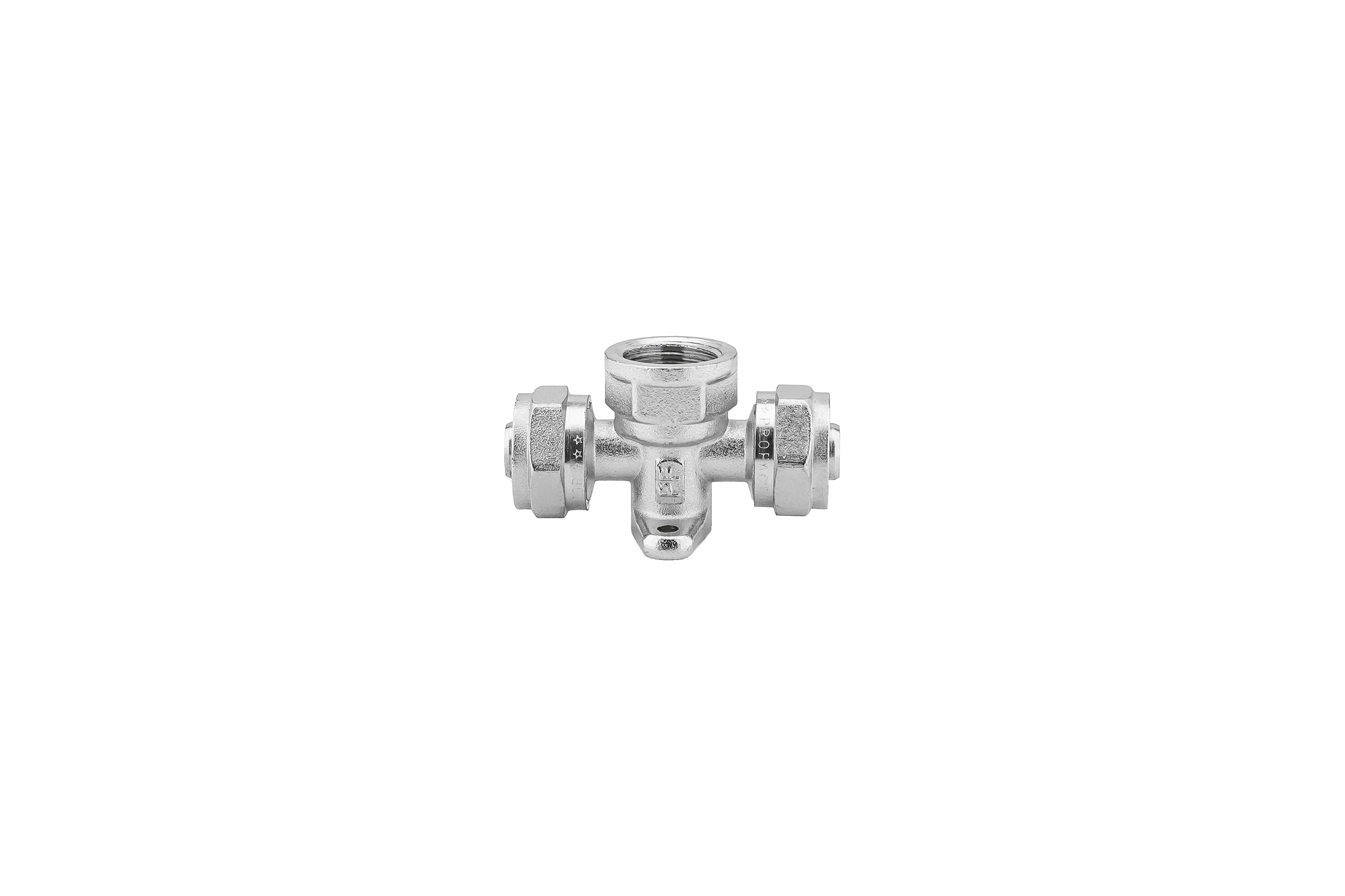 Тройник с креплением прямой обжимной PROFACTOR ц/в/ц 16х1/2"х16 PF PF 498