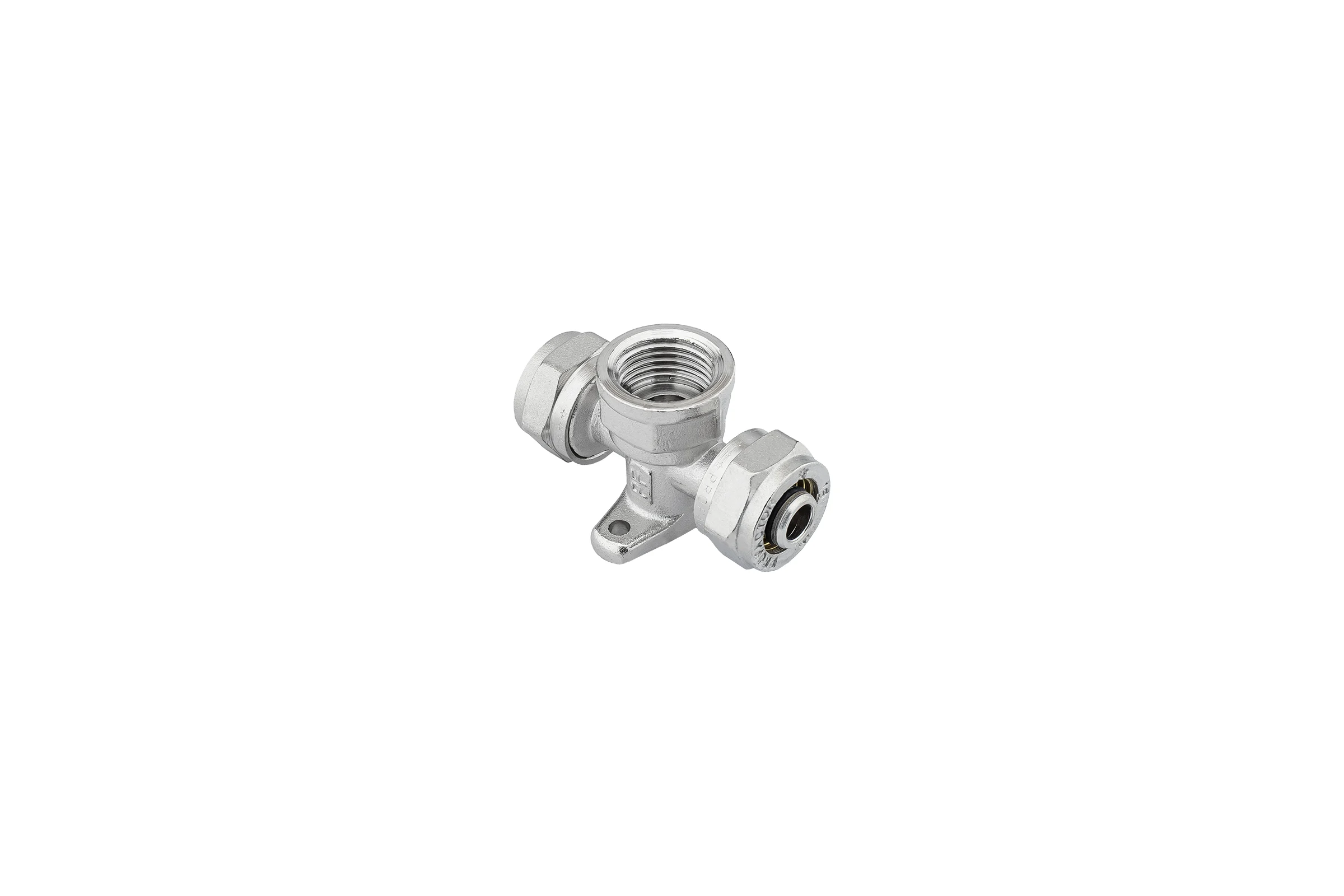 Тройник с креплением прямой обжимной PROFACTOR ц/в/ц 16х1/2"х16 PF PF 498