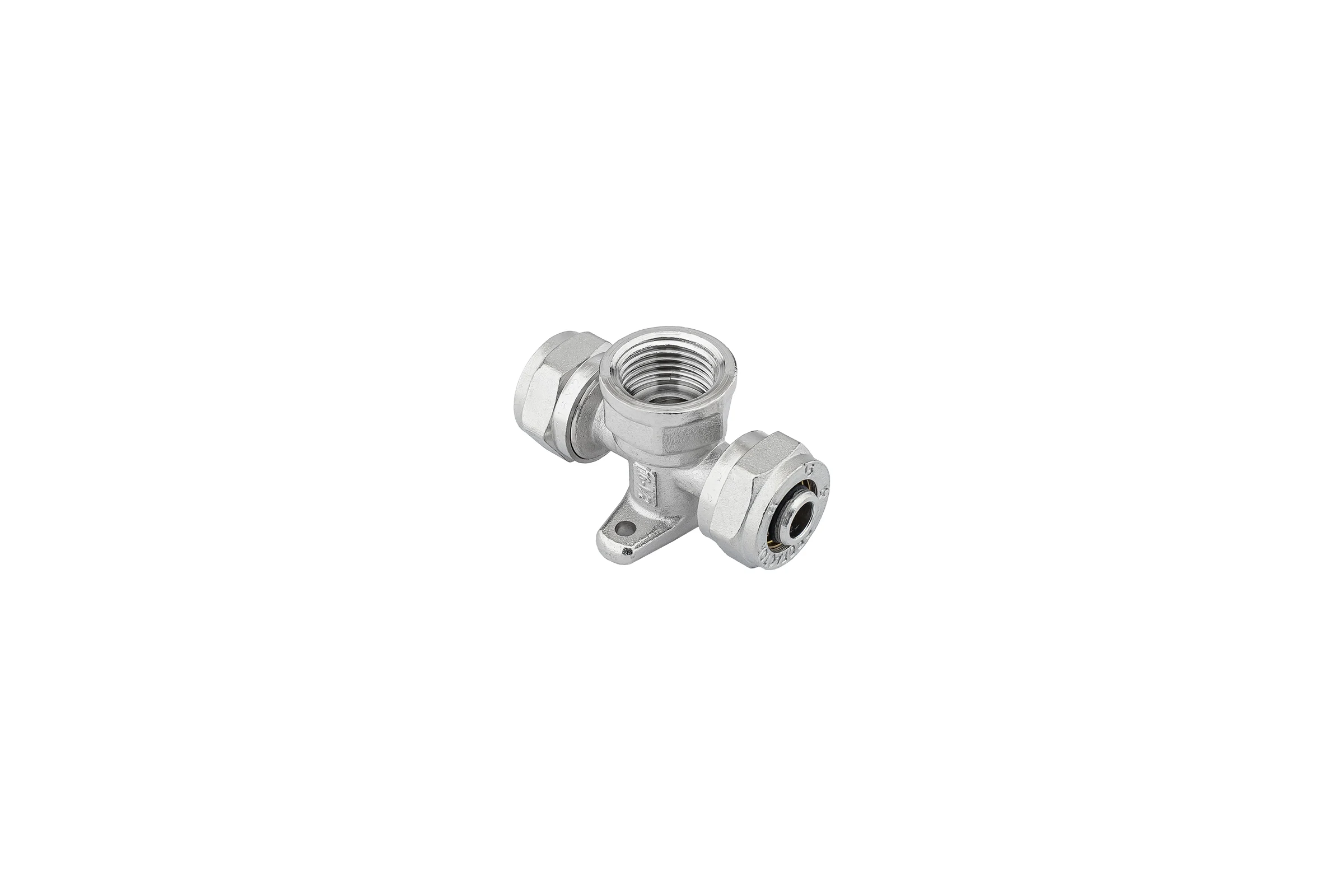 Тройник с креплением прямой обжимной PROFACTOR ц/в/ц 16х1/2"х16 PF PF 498