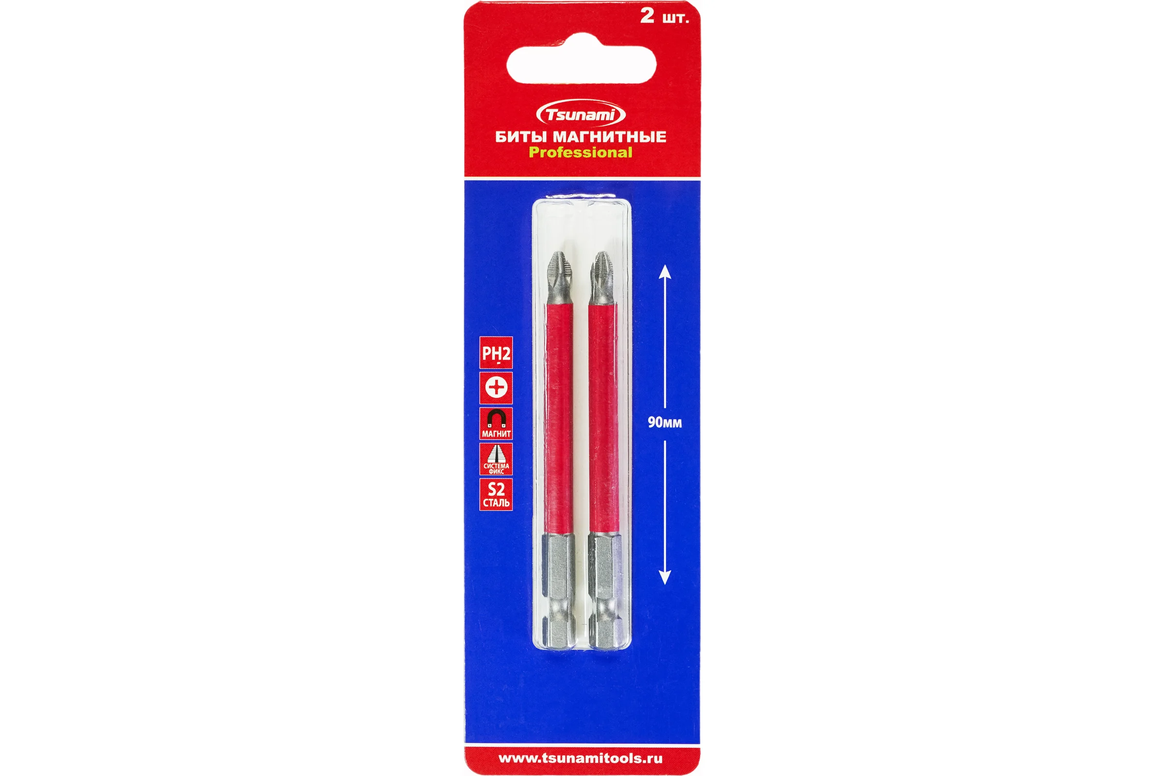 Бита Tsunami Professional PH2, 90 мм, 2 шт T26020010PH2090