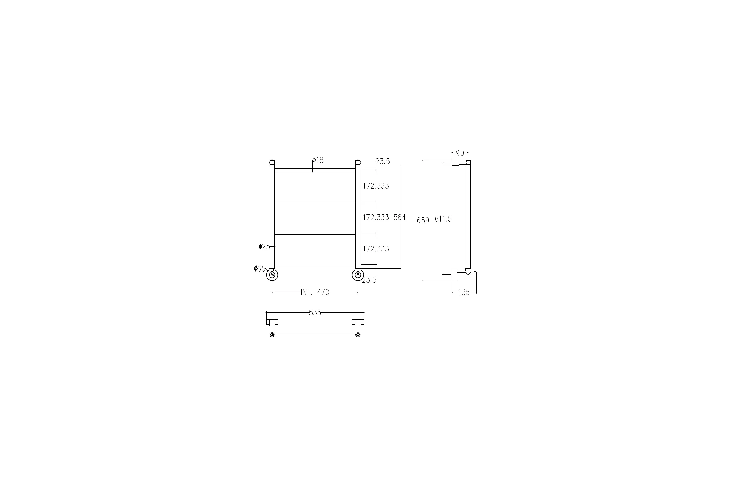 Водяной полотенцесушитель Margaroli Mini 442, цвет: хром 34824704CRNS