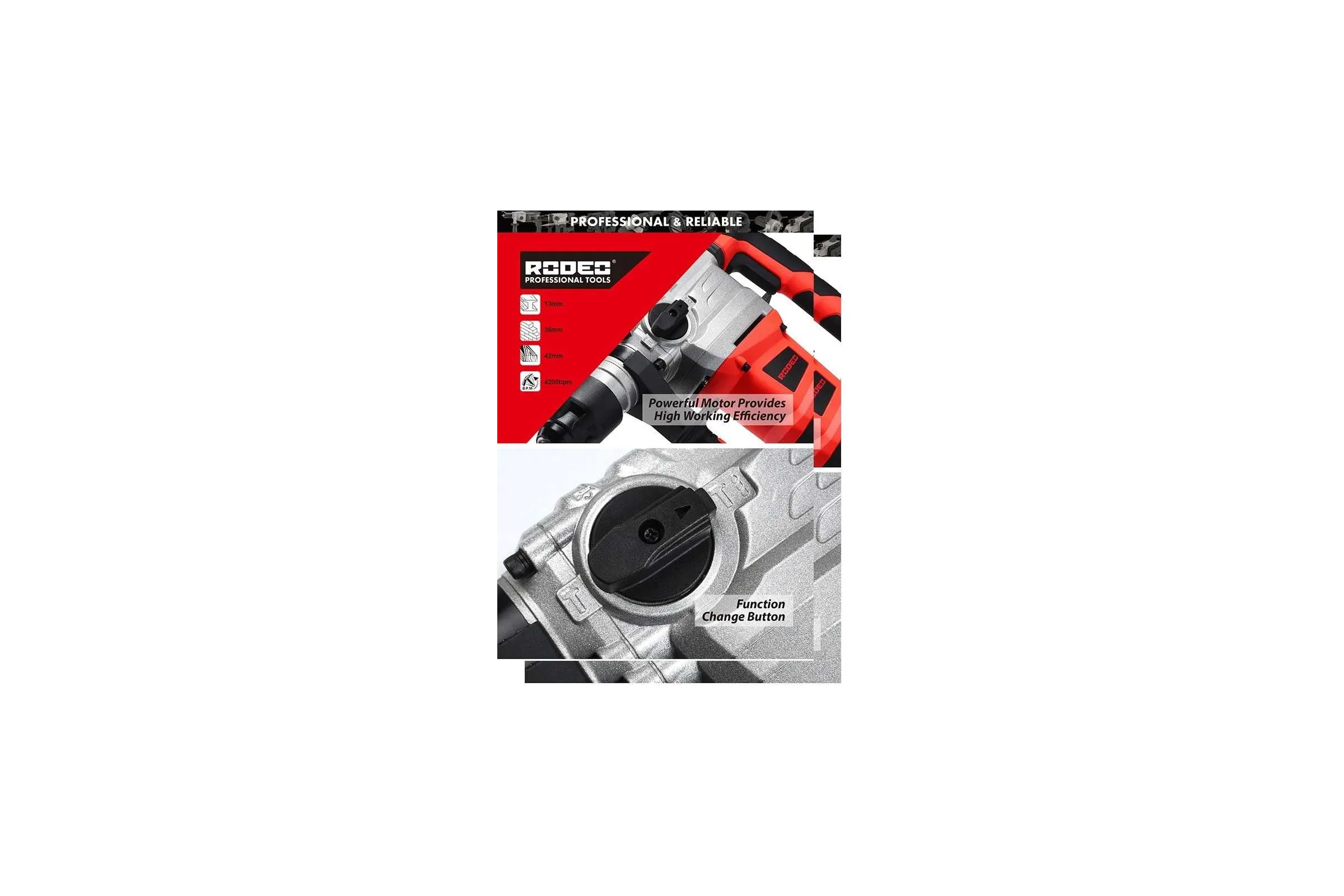 Перфоратор RODEO SDS-plus RH1500D