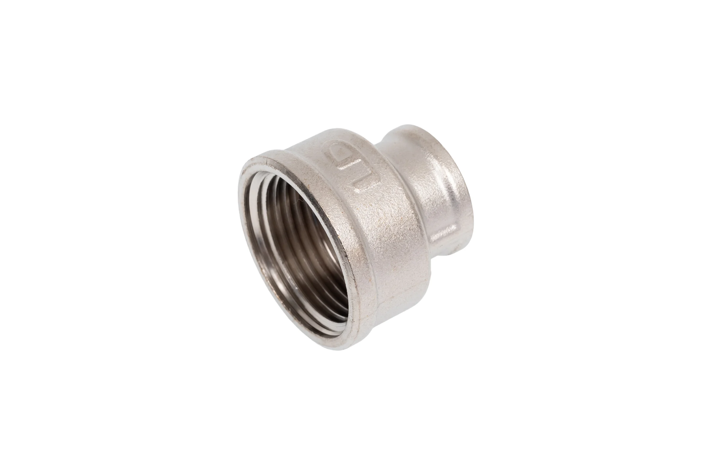 Муфта переходная LD PRIDE DN25х15 (1"ВР х 1/2"ВР) латунь никель с биркой LD.67.526.25x15