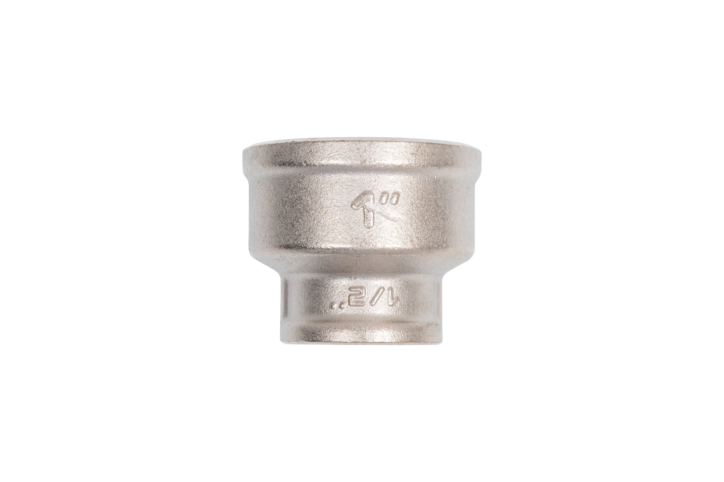 Муфта переходная LD PRIDE DN25х15 (1"ВР х 1/2"ВР) латунь никель с биркой LD.67.526.25x15