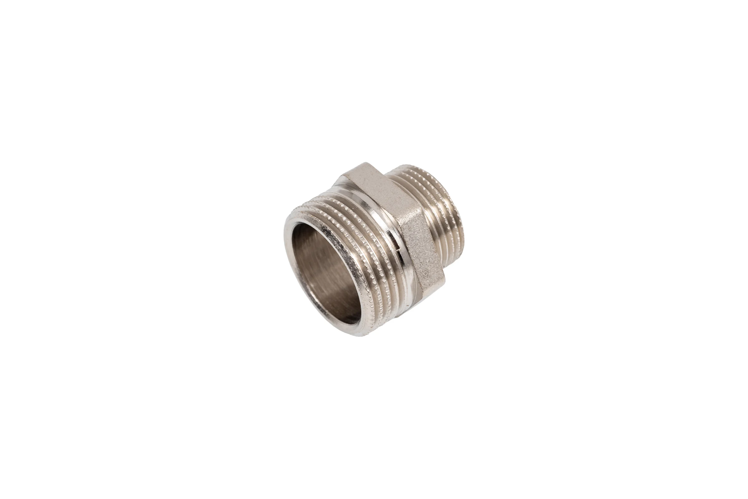 Ниппель переходной LD PRIDE DN25х20 (1"НР х 3/4"НР) латунь никель с биркой LD.67.513.25х20