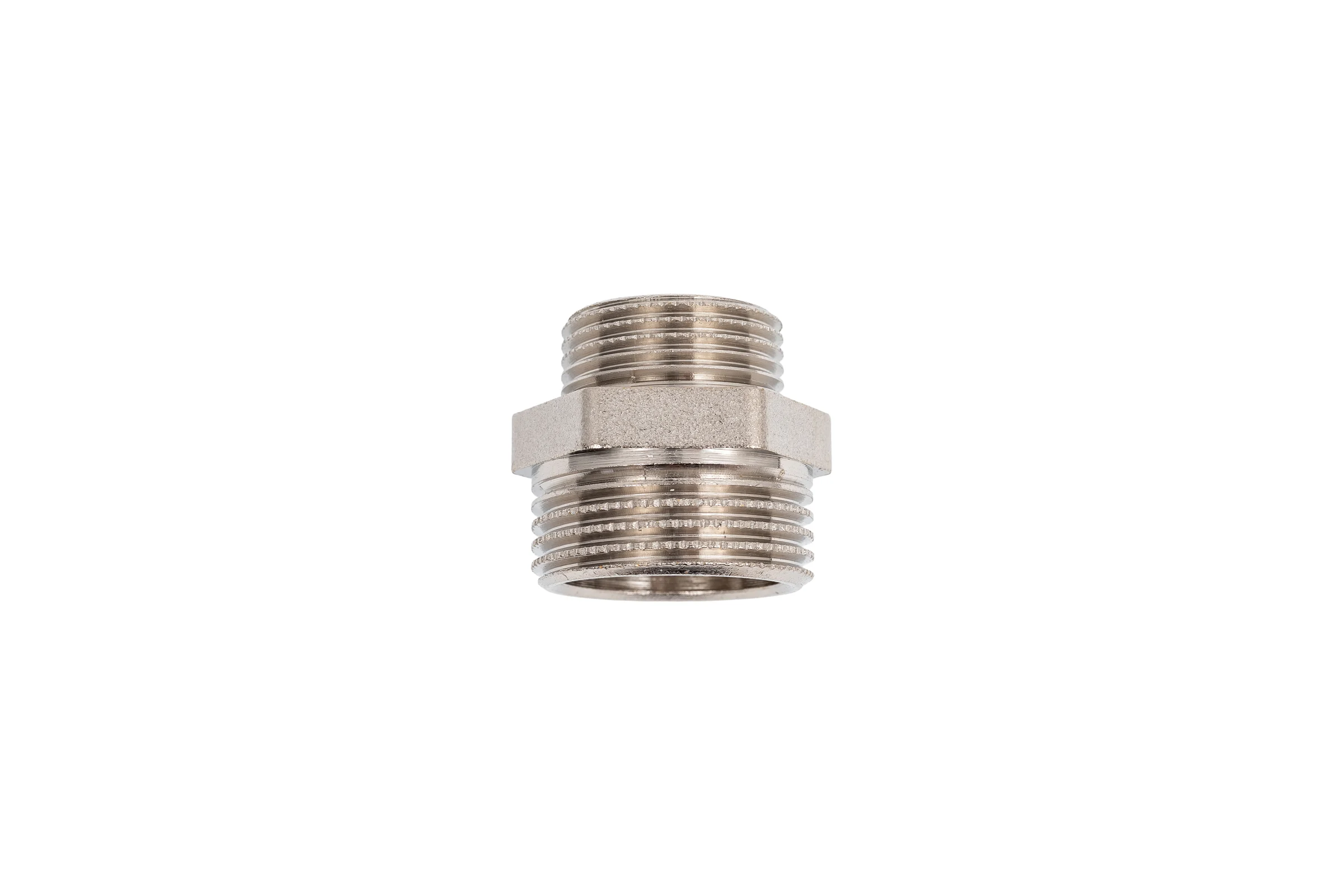 Ниппель переходной LD PRIDE DN25х20 (1"НР х 3/4"НР) латунь никель с биркой LD.67.513.25х20