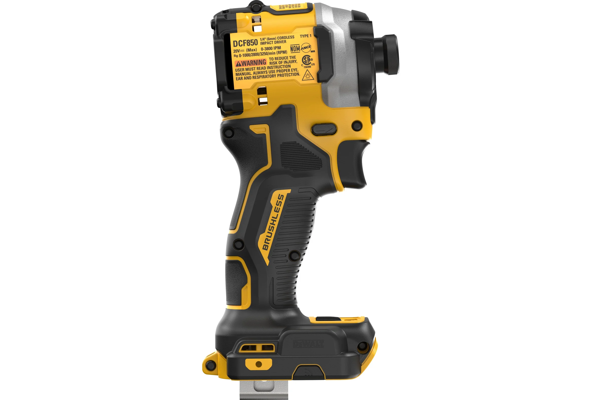 Аккумуляторный шуруповерт DEWALT DCF850N, 20 В, 206 Нм, 3800 уд/мин, без АКБ и ЗУ DCF850N-A9