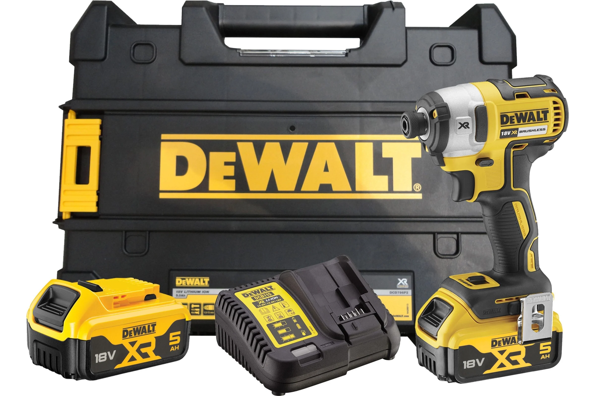 Аккумуляторный шуруповерт DEWALT DCF887P2, 18 В, 205 Нм, 3800 уд/мин, с 2 АКБ 5 Ач и ЗУ, в кейсе DCF887P2-QW