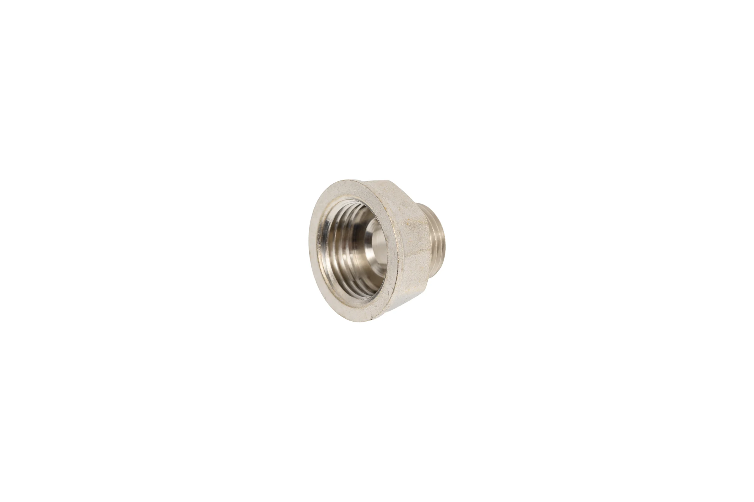 Переход LD PRIDE DN15х10 (1/2"ВР х 3/8"НР) латунь никель с биркой LD.67.519.15х10