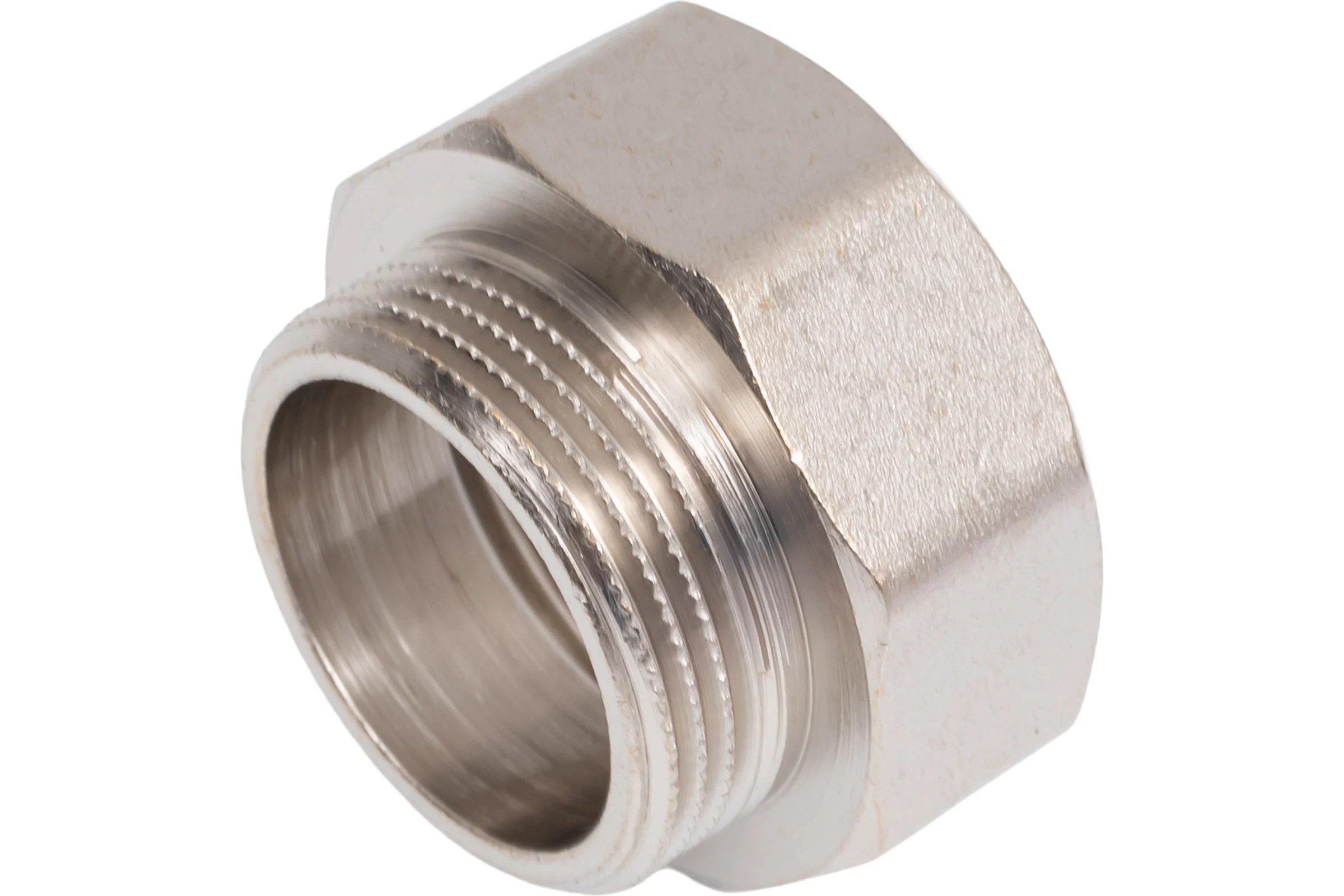 Переход LD PRIDE DN40х32 (1 1/2"ВР х 1 1/4"НР) латунь никель с биркой LD.67.519.40х32