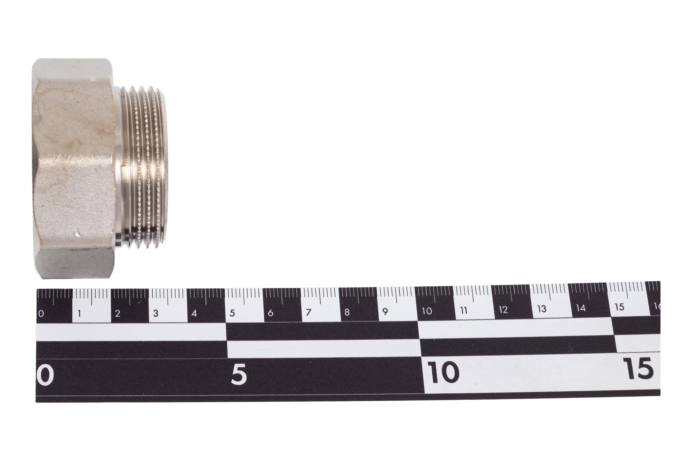 Переход LD PRIDE DN40х32 (1 1/2"ВР х 1 1/4"НР) латунь никель с биркой LD.67.519.40х32