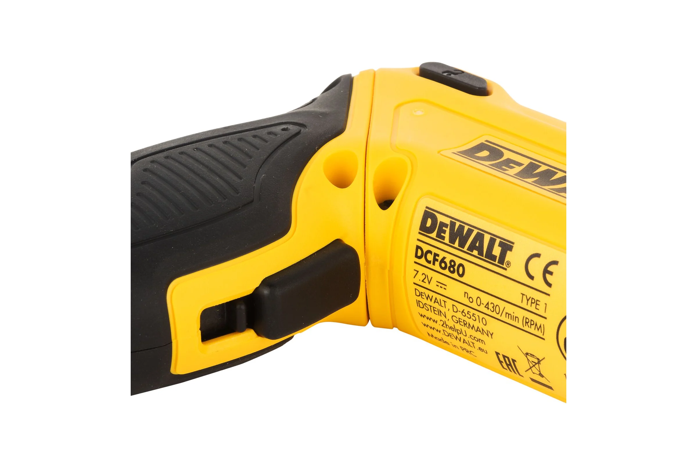 Аккумуляторная отвертка Dewalt DCF680G2, 7.2 В, 430 об/мин, с 2 АКБ 1 Ач и ЗУ, в сумке DCF680G2-QW