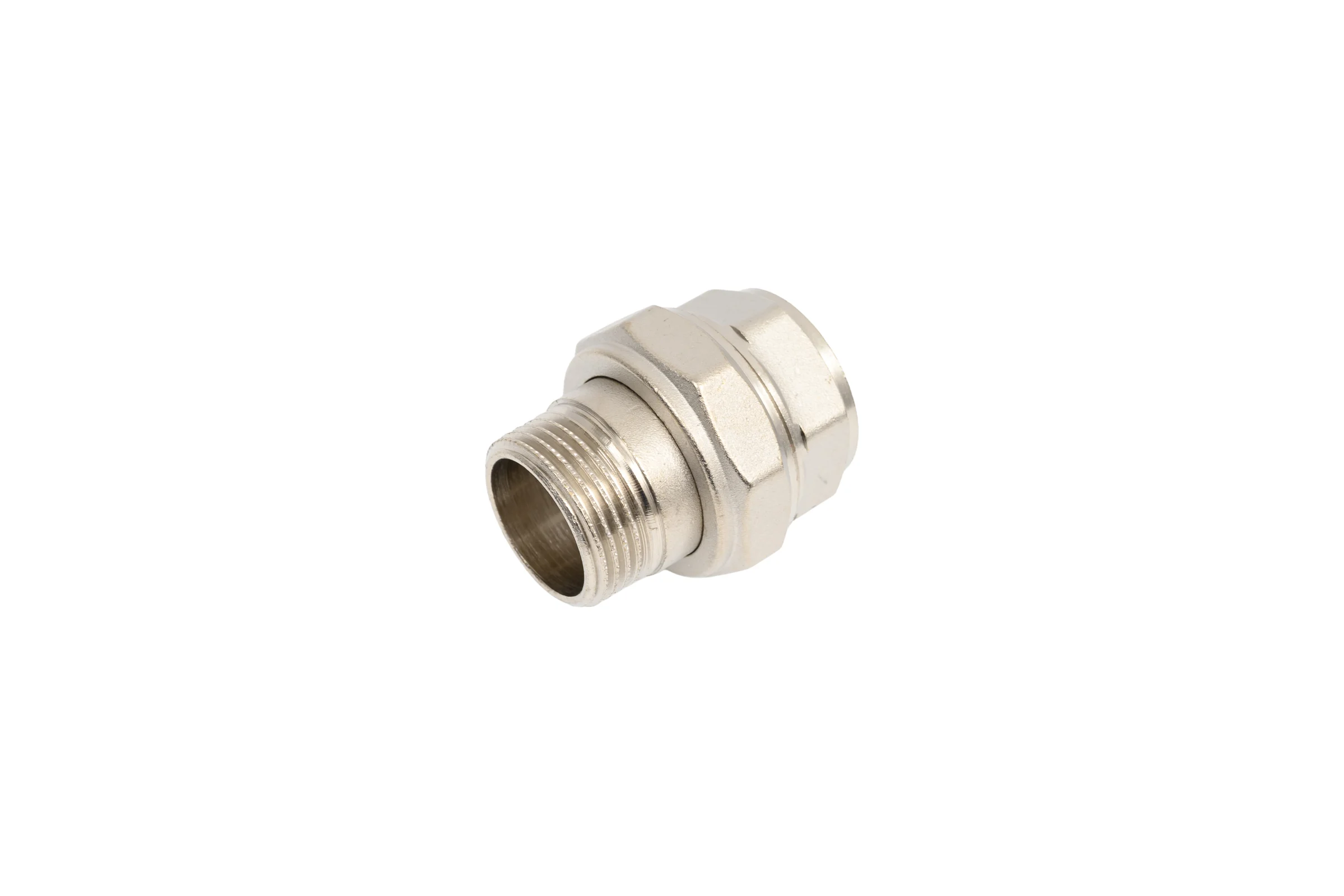 Сгон разъемный (американка) LD PRIDE DN25 (1") ВР/НР латунь никель с биркой LD.67.530.25