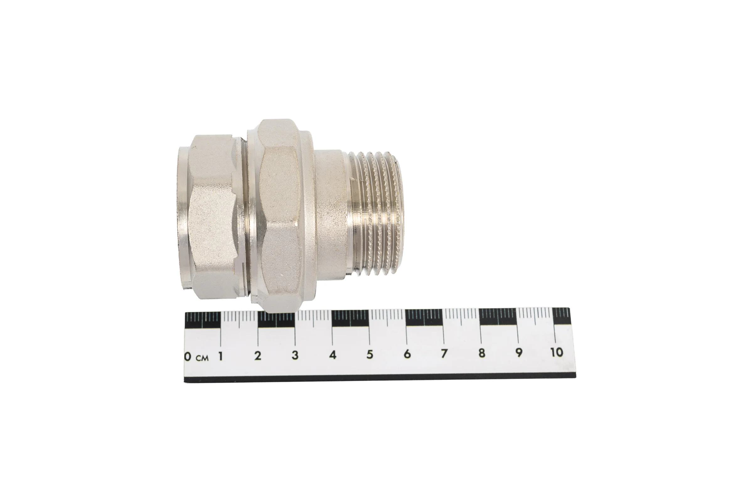 Сгон разъемный (американка) LD PRIDE DN25 (1") ВР/НР латунь никель с биркой LD.67.530.25