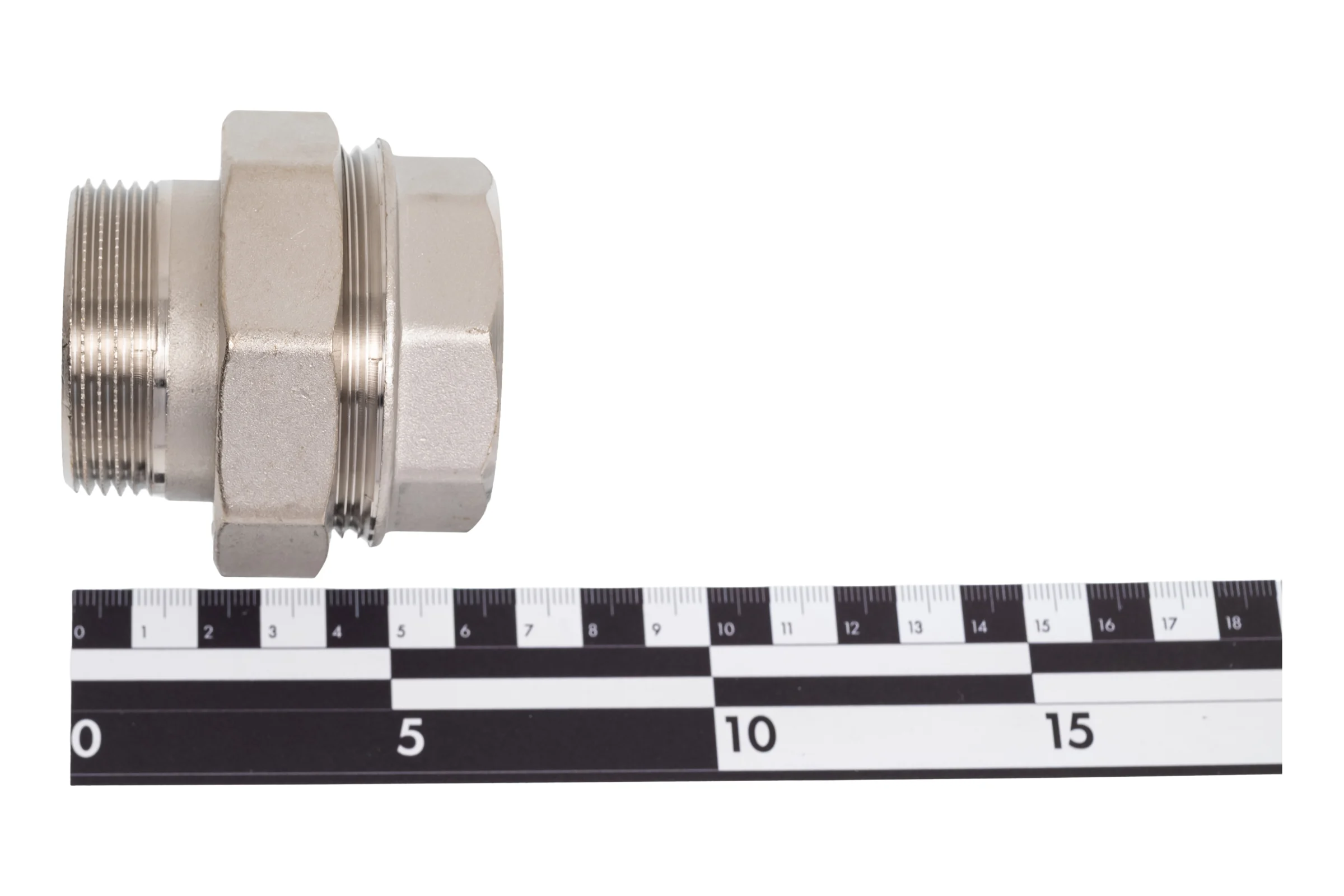 Сгон разъемный (американка) LD PRIDE DN40 (1 1/2") ВР/НР латунь никель с биркой LD.67.530.40