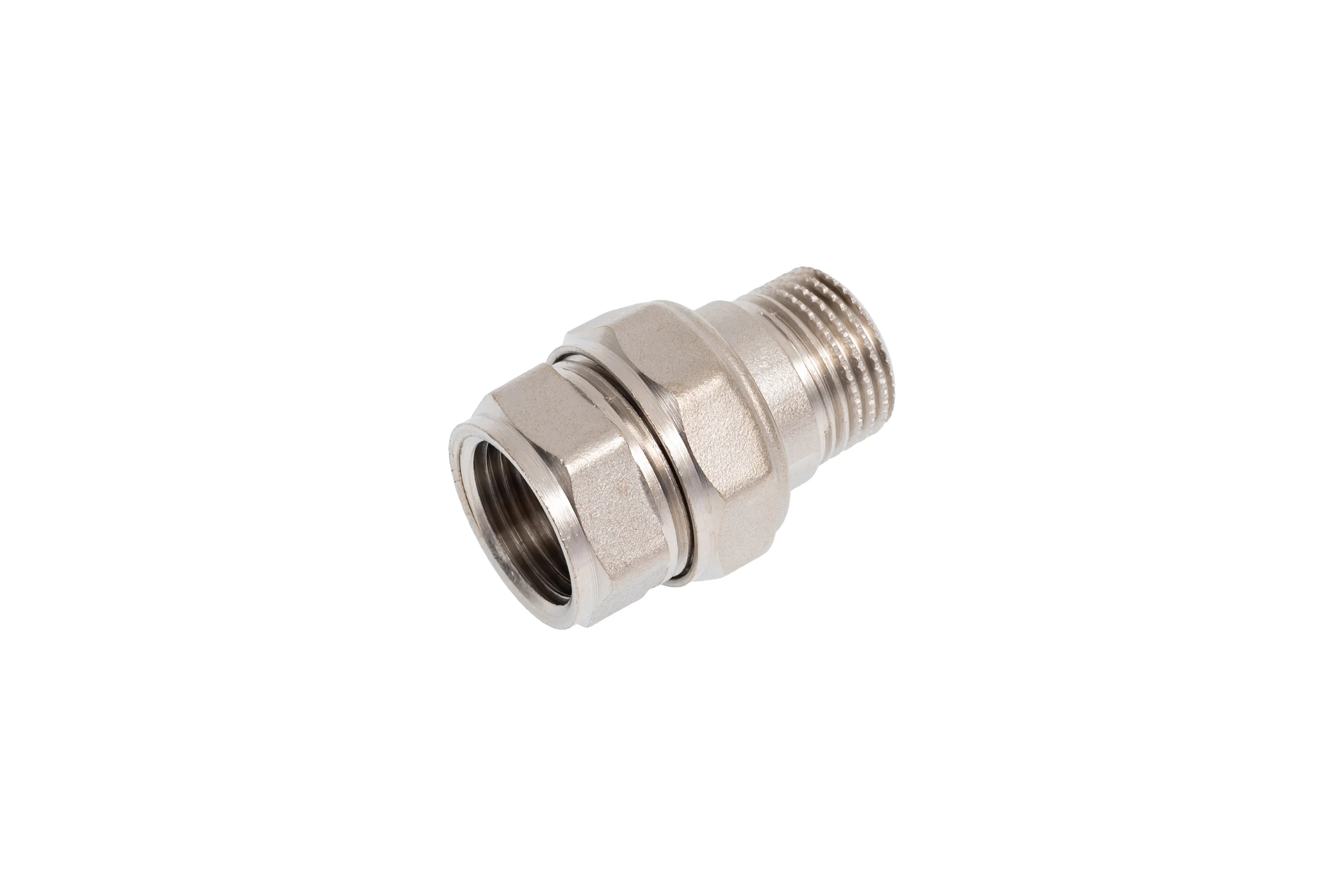 Сгон разъемный (американка) LD PRIDE DN15 (1/2") ВР/НР латунь никель с биркой LD.67.530.15