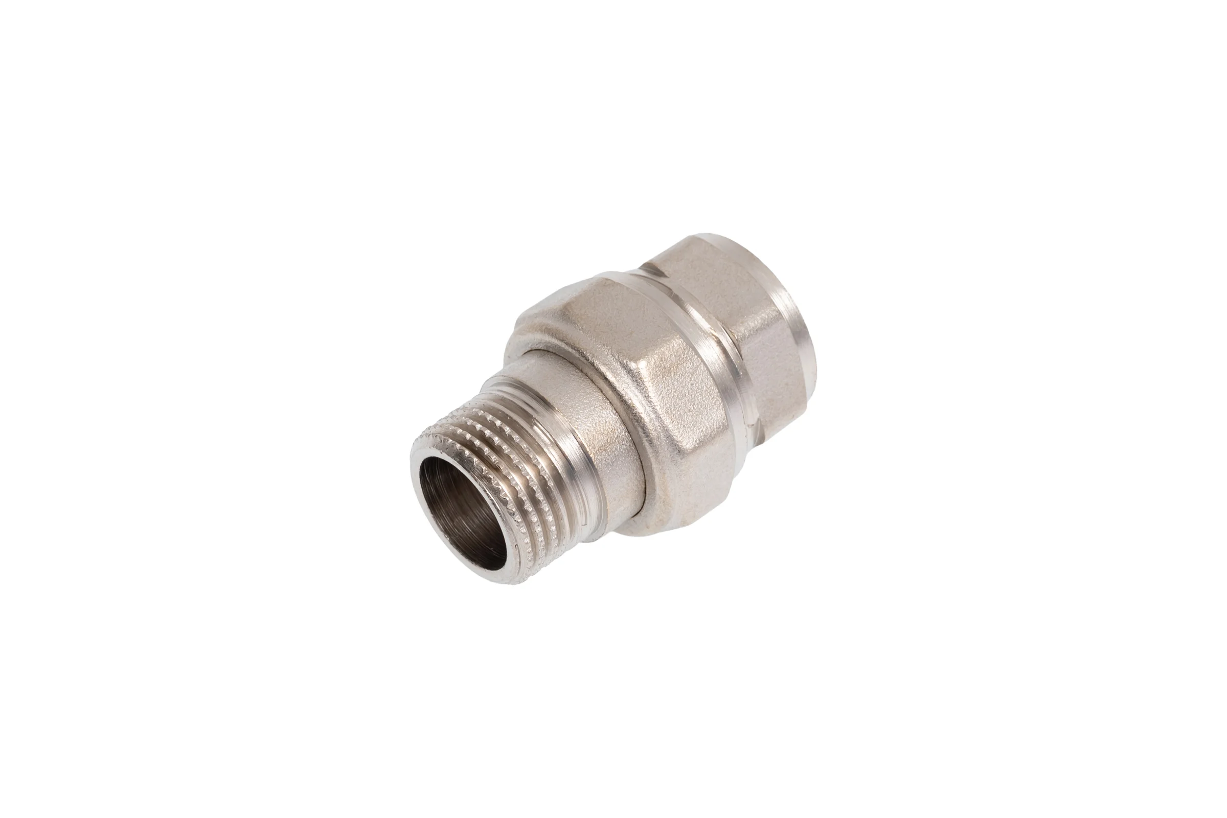 Сгон разъемный (американка) LD PRIDE DN15 (1/2") ВР/НР латунь никель с биркой LD.67.530.15