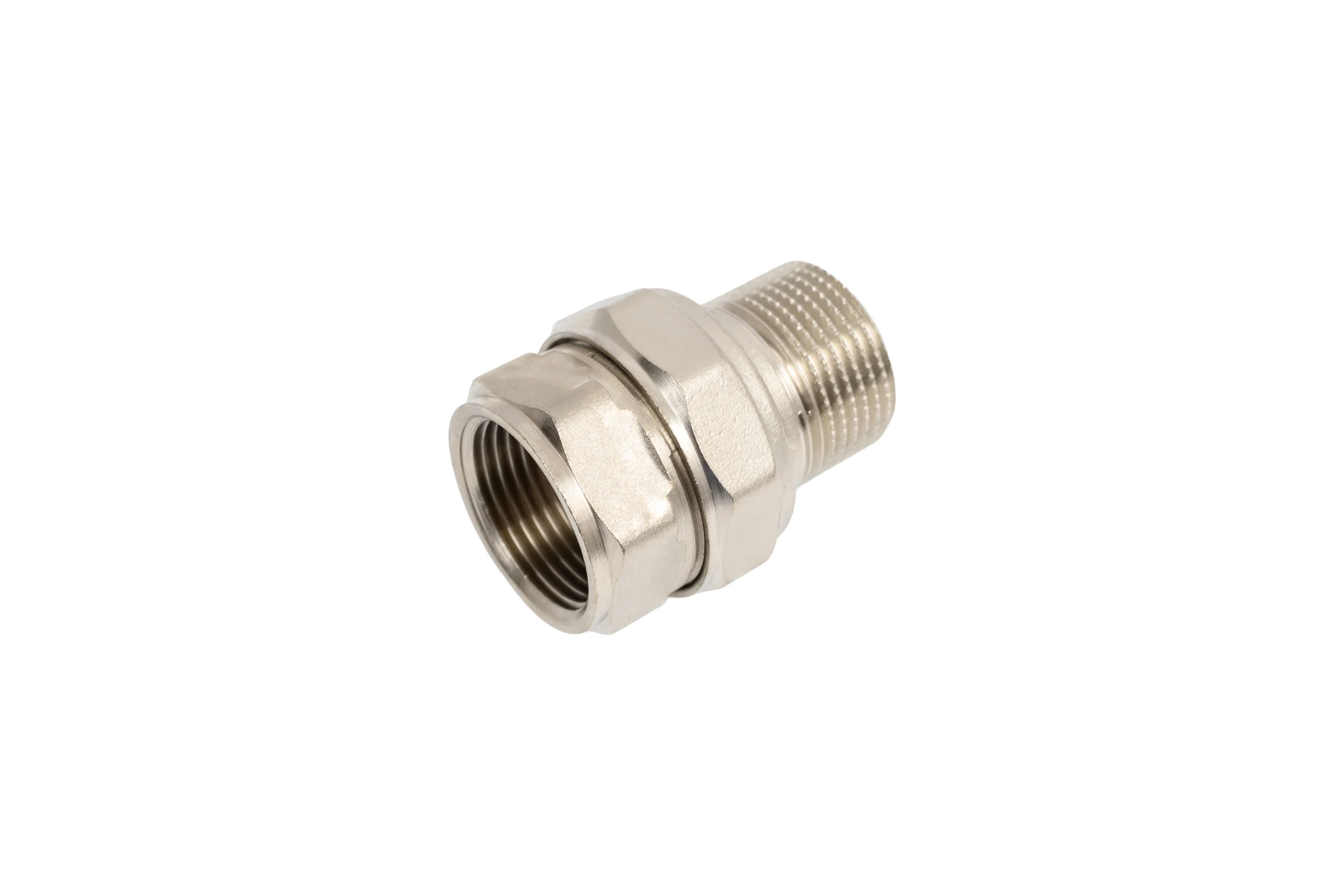 Сгон разъемный (американка) LD PRIDE DN20 (3/4") ВР/НР латунь никель с биркой LD.67.530.20